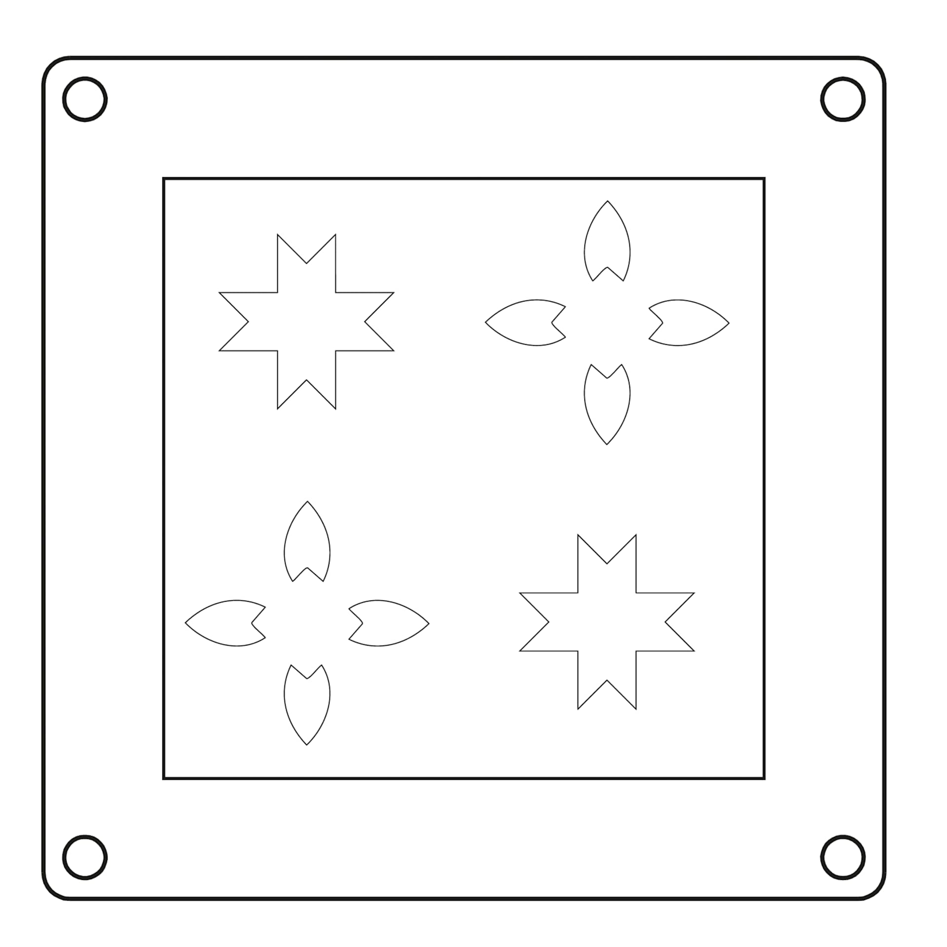 Sizzix Print & Pattern Mini Layered Stencils - Patchwork Tile showing layer one