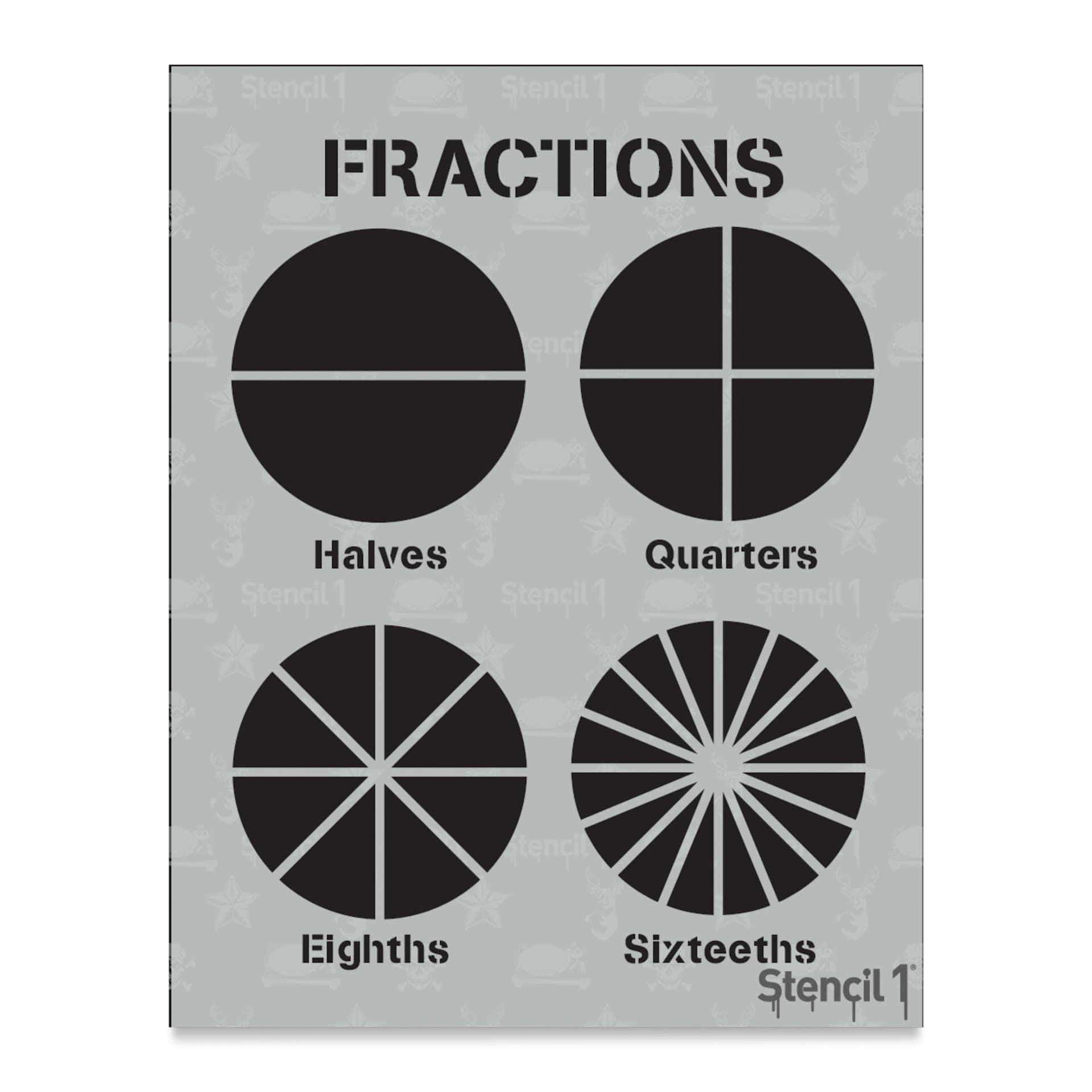 Stencil1 101 School Stencil System, Fractions