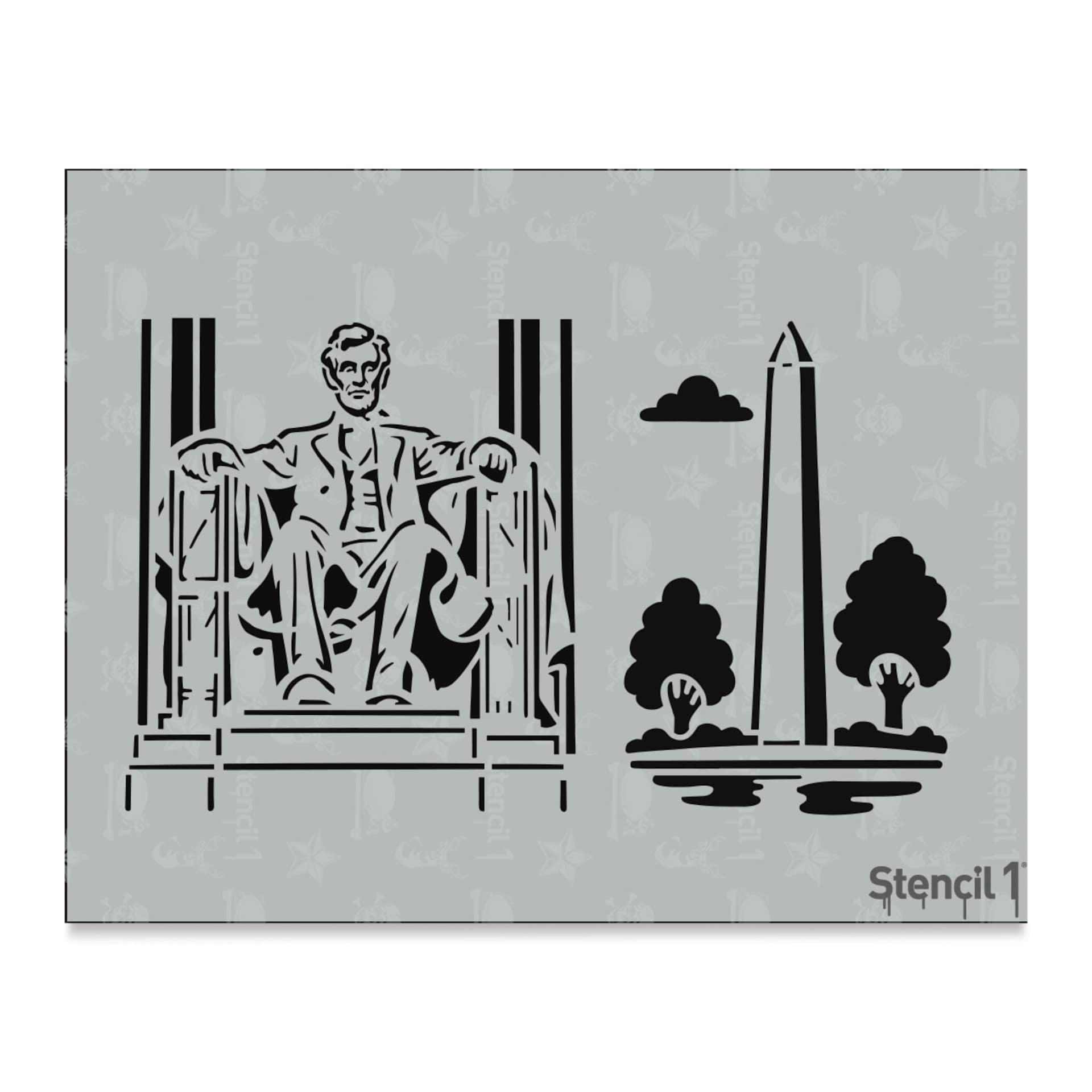 Stencil1 101 School Stencil System, Lincoln Memorial and Washington Monument