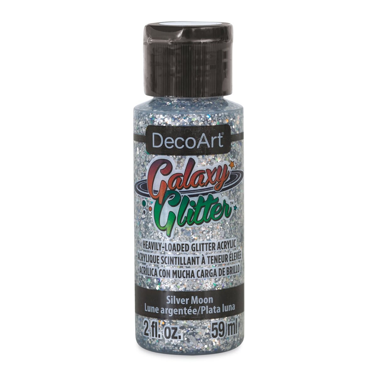 DecoArt Galaxy Glitter Paint - Silver Moon, 2 oz