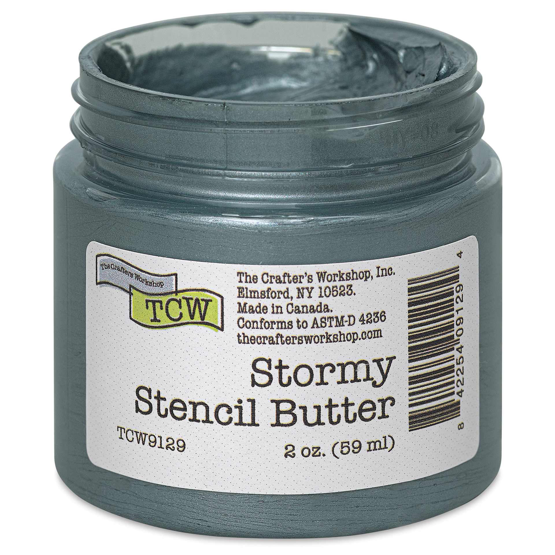 The Crafter's Workshop Stencil Butter - Stormy, 2 oz, Jar open