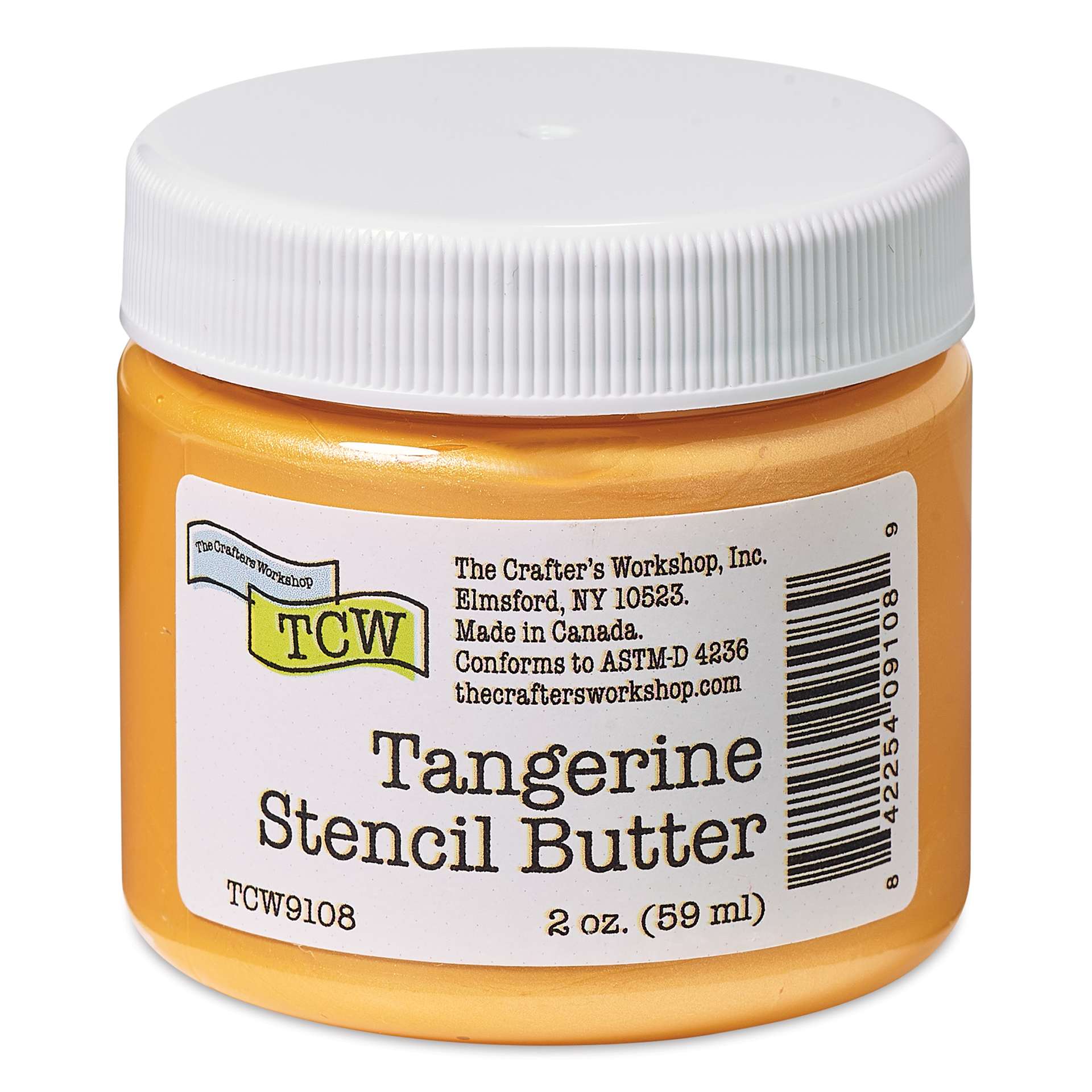 Stencil Butter Acrylic Paint - Tangerine, 2 oz, Jar