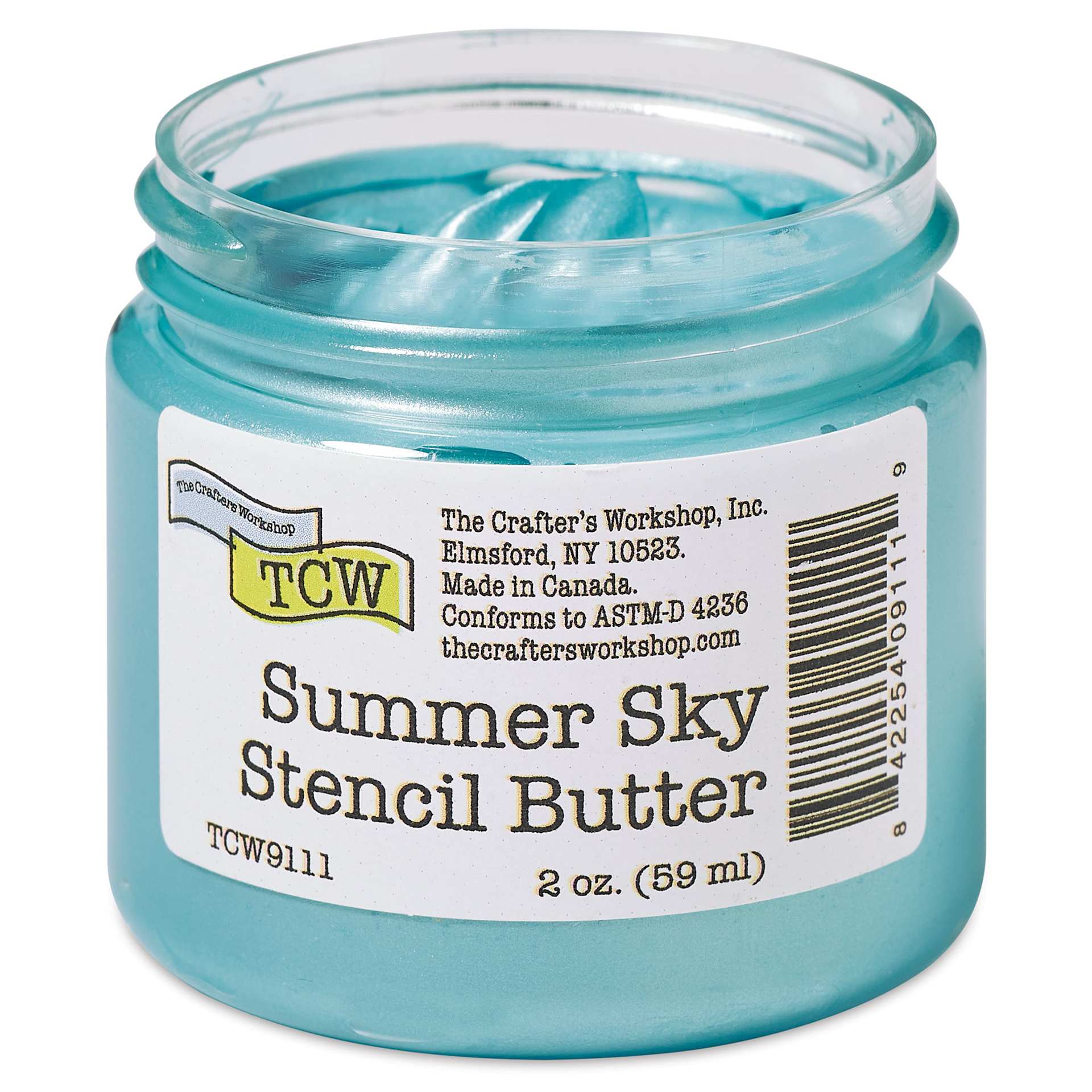 Stencil Butter Acrylic Paint - Summer Sky with lid off