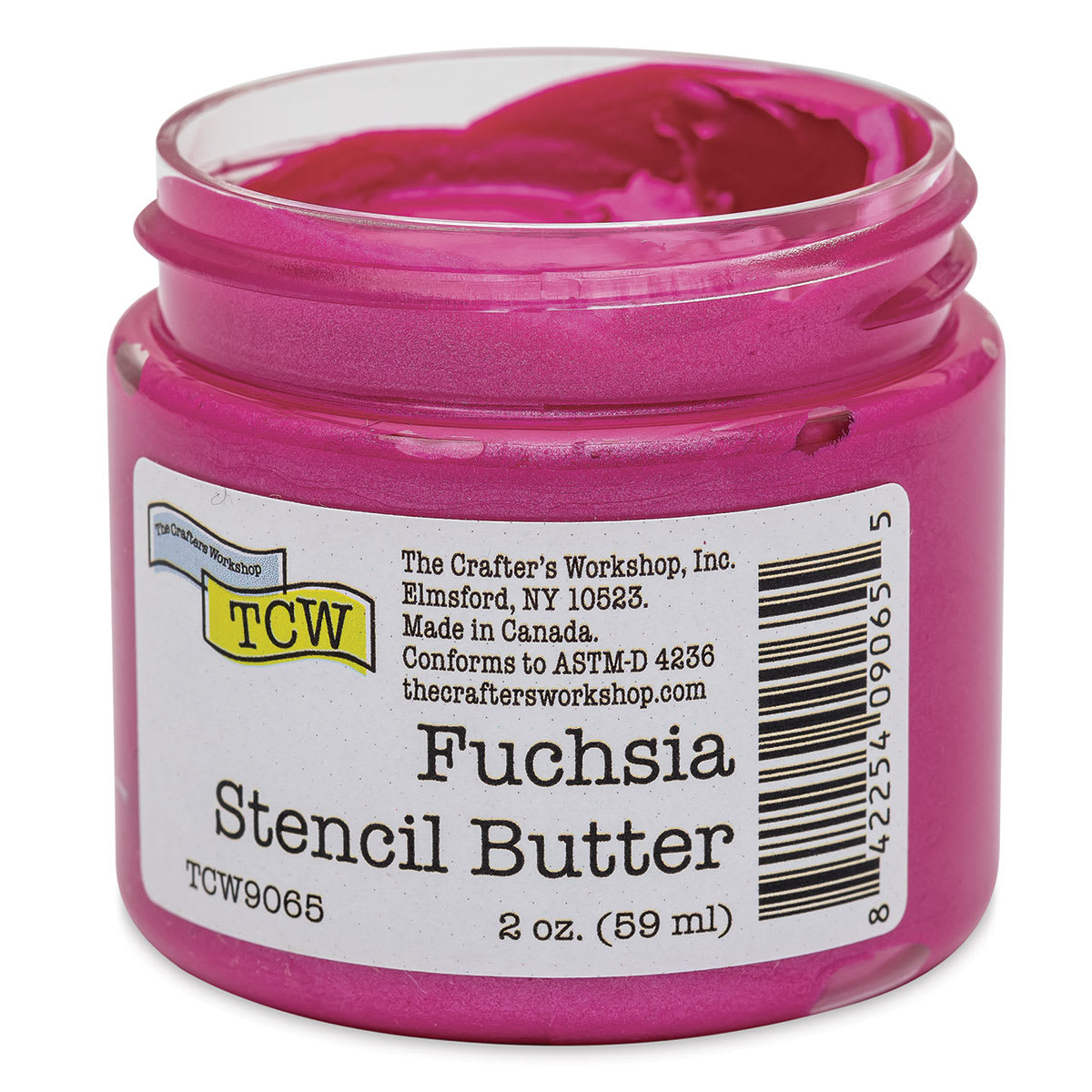 Stencil Butter Acrylic Paint - Fuchsia, 2 oz, Jar (Shown without lid)