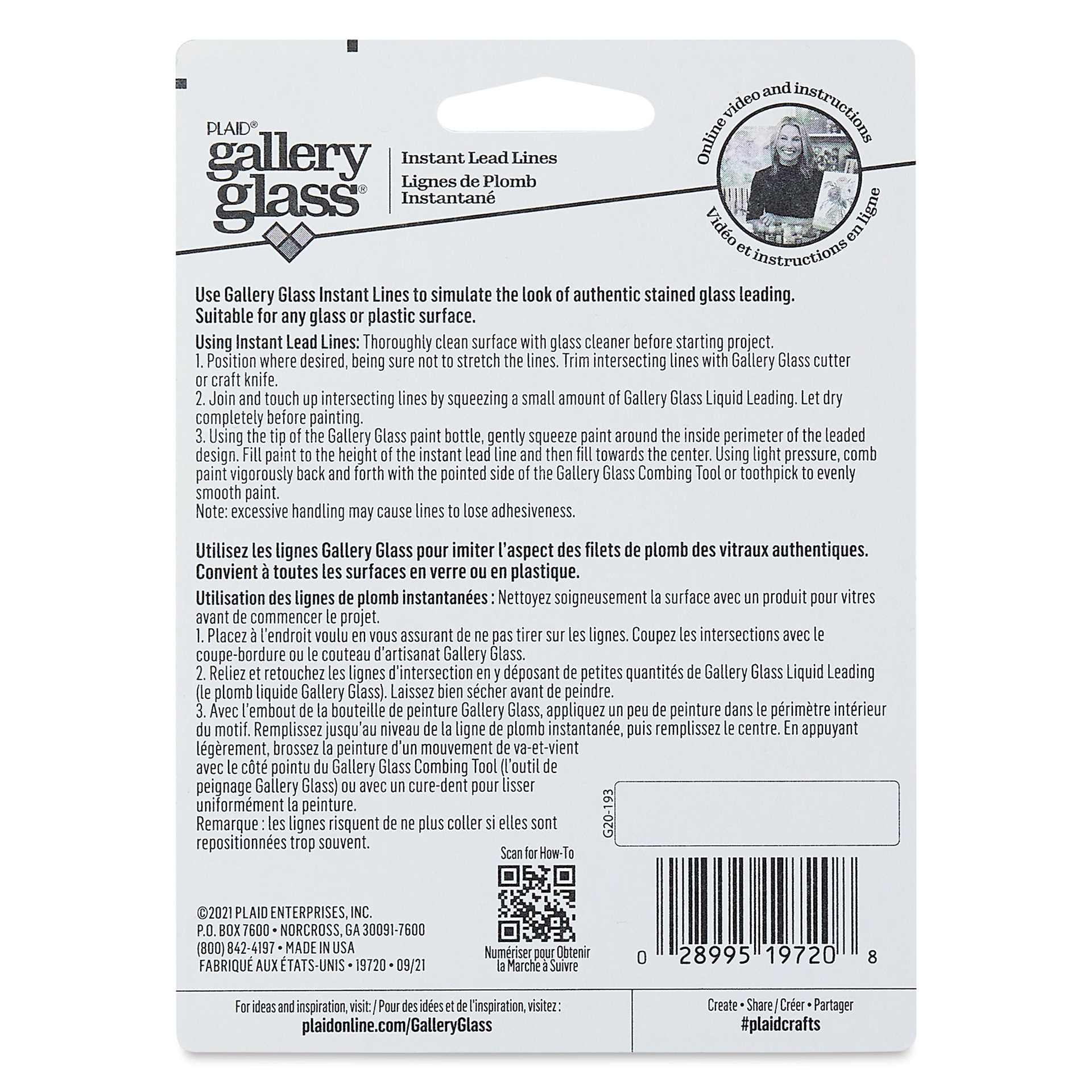 Gallery Glass Instant Lead Lines - 36 ft, Roll (Back of packaging)