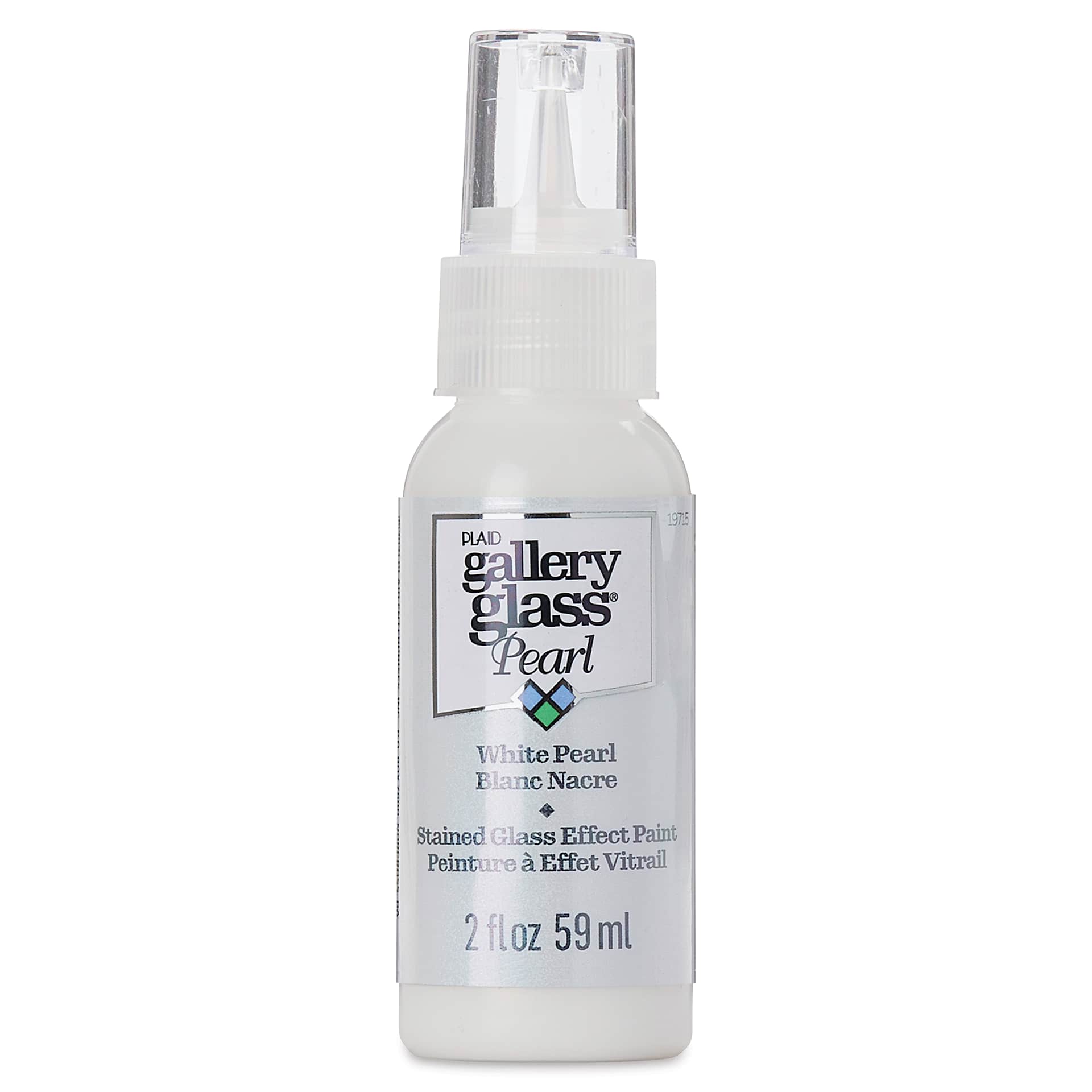 Gallery Glass Paint - White Pearl, 2 oz (Front of bottle)