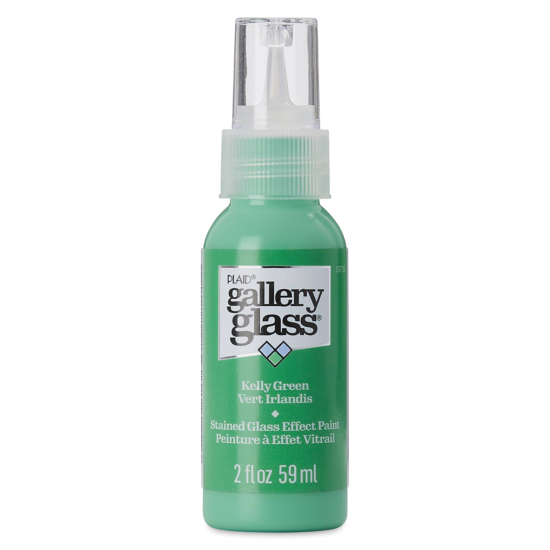 Gallery Glass Paint - Kelly Green, 2 oz (Front of bottle)