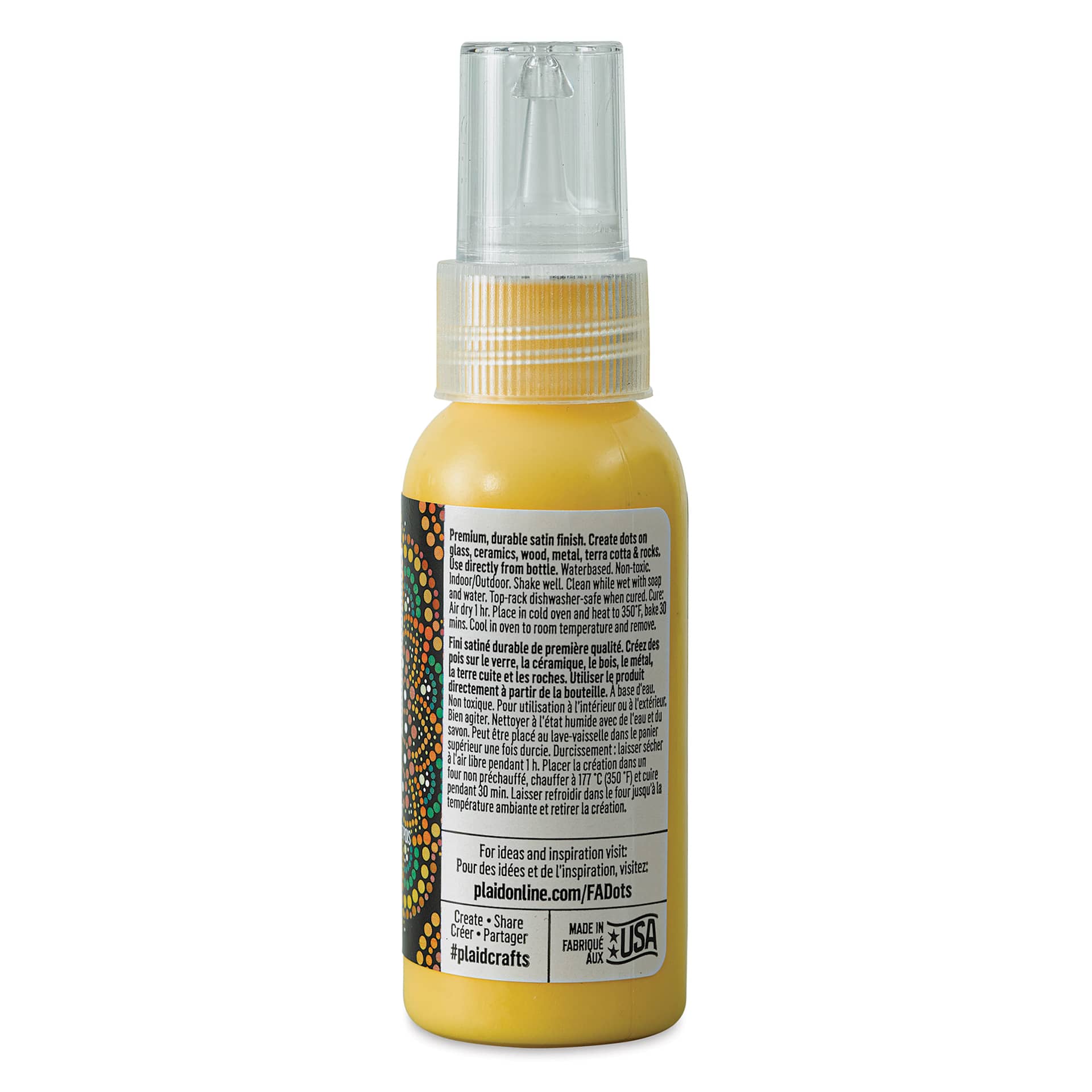 FolkArt Dots Acrylic Paint - Sunset, 2 oz (Back)