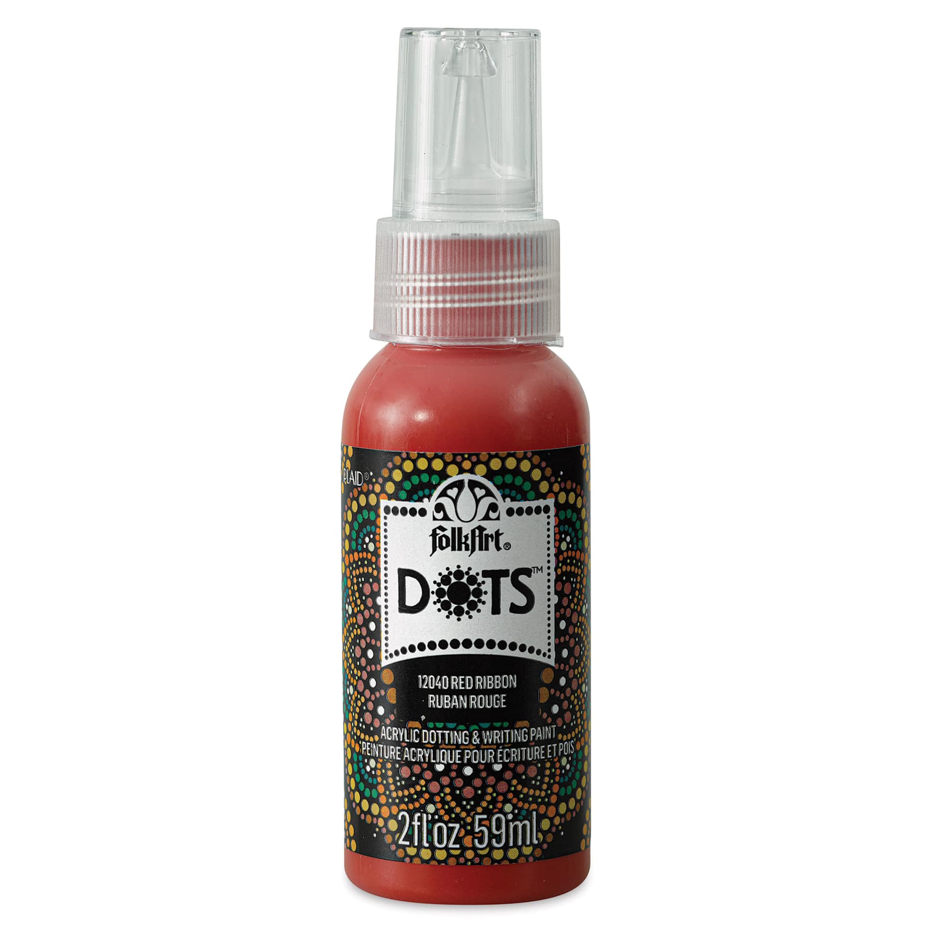 FolkArt Dots Acrylic Paint - Red Ribbon, 2 oz (Front)