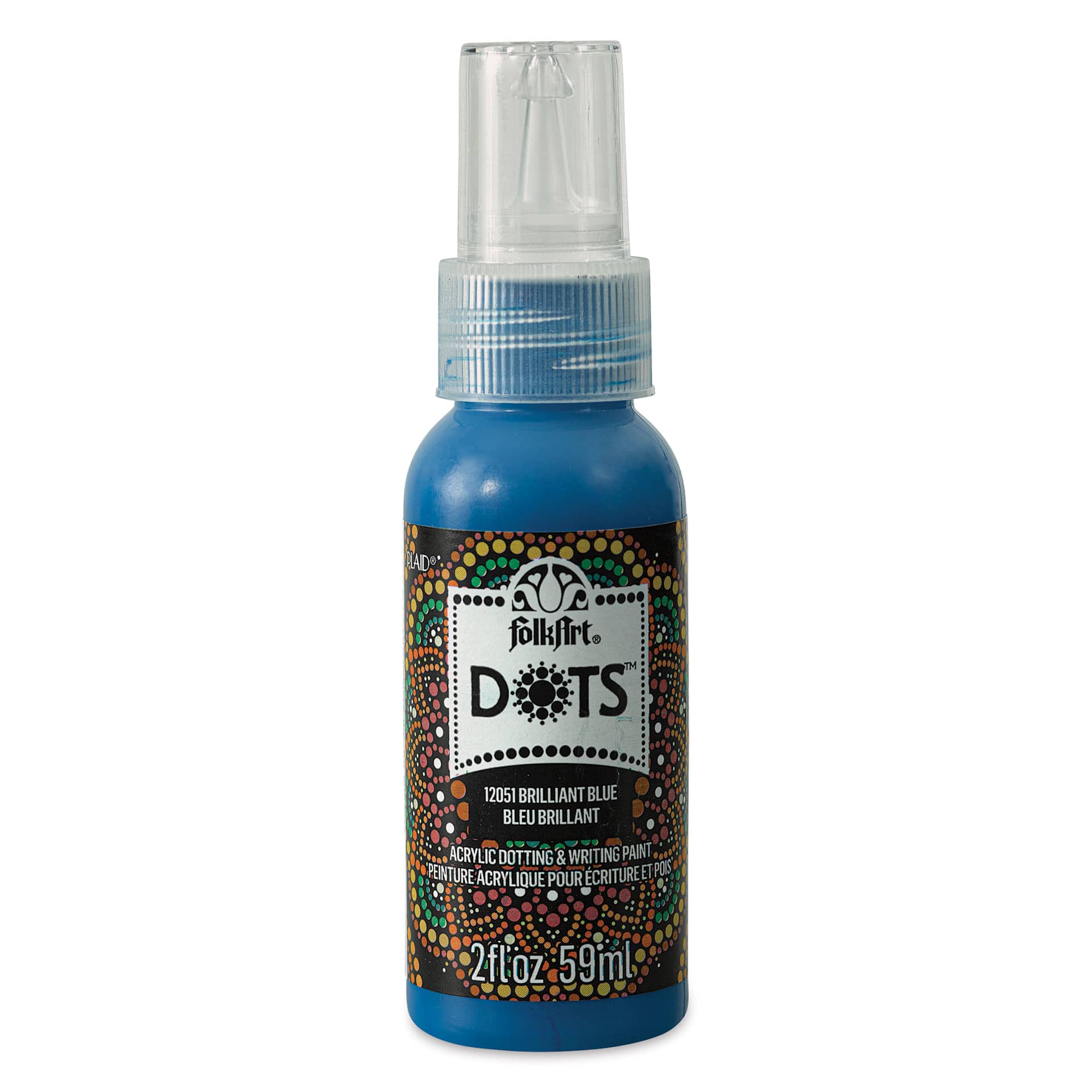 FolkArt Dots Acrylic Paint - Brilliant Blue, 2 oz (Front)