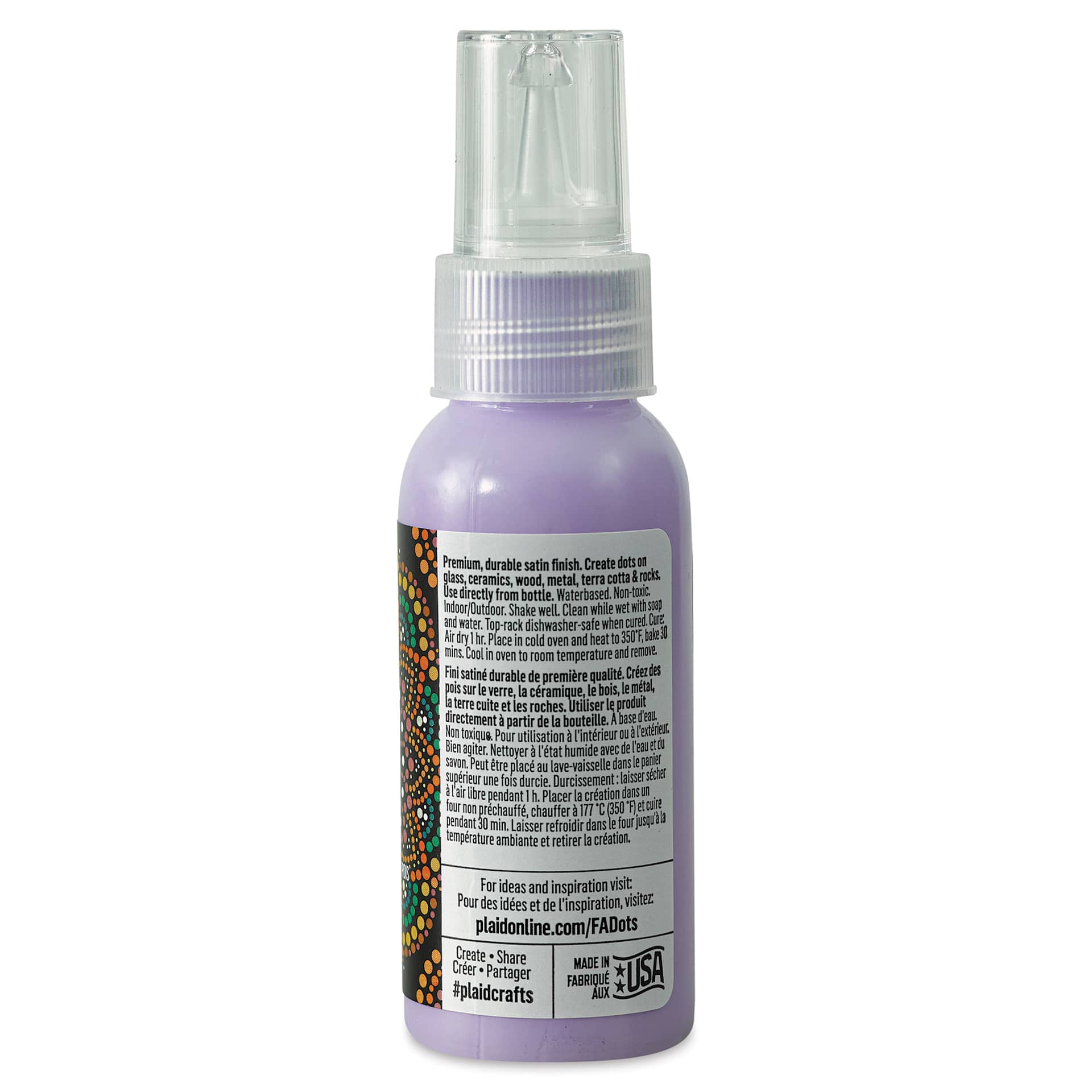 FolkArt Dots Acrylic Paint - Hushed Violet, 2 oz (Back)