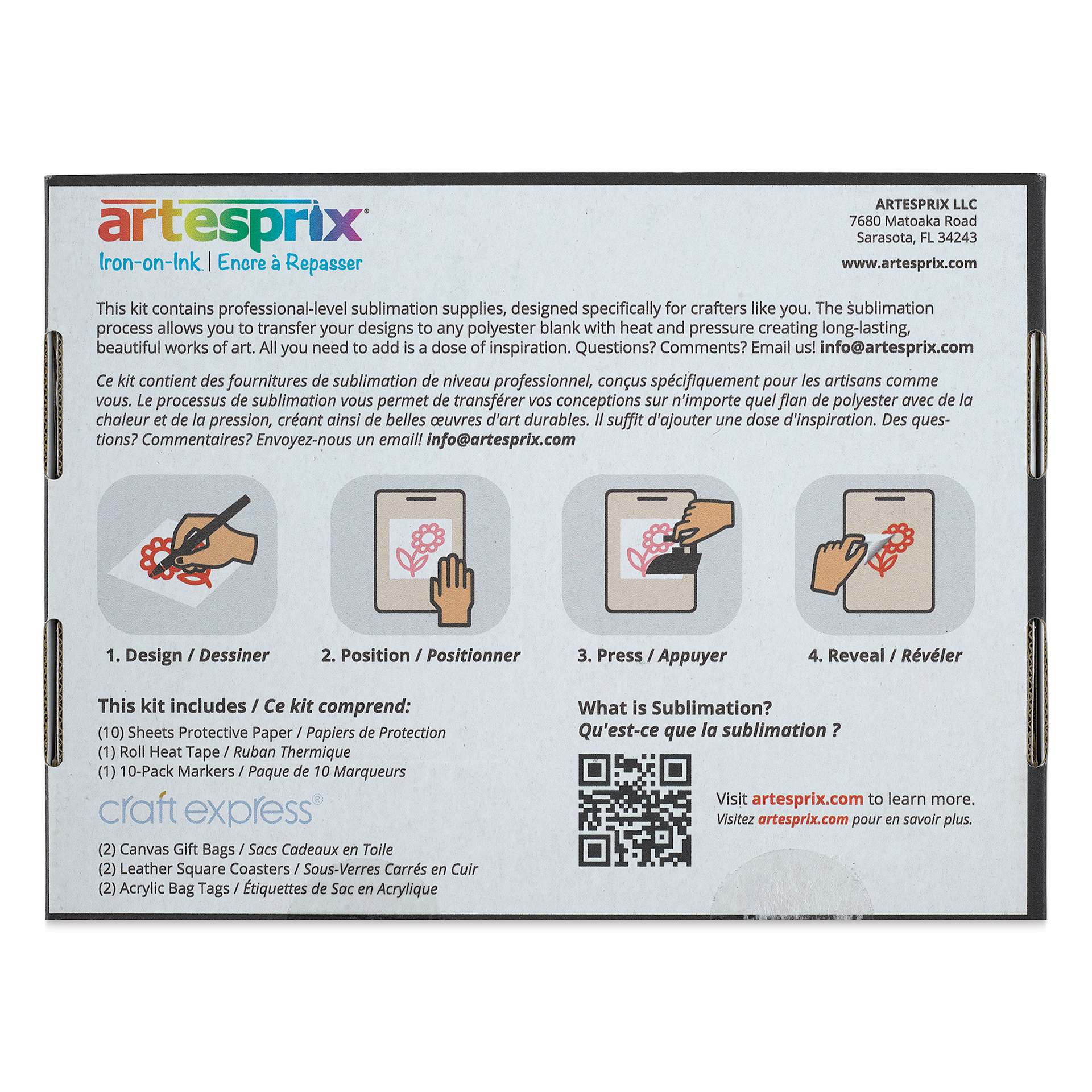 Artesprix Sublimation Starter Kit back of box