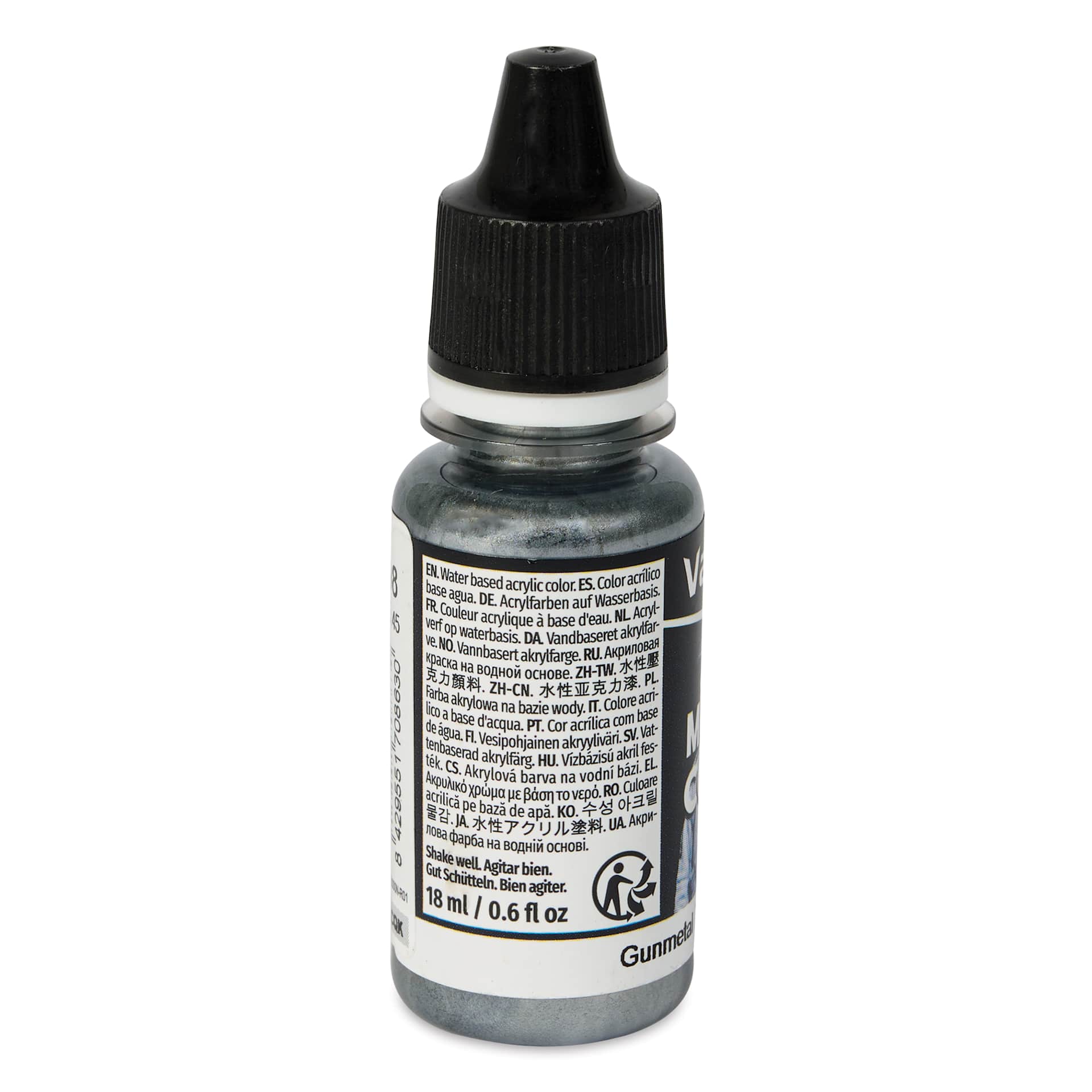 Vallejo Acrylic Model Color Paint - Gunmetal, 18 ml back