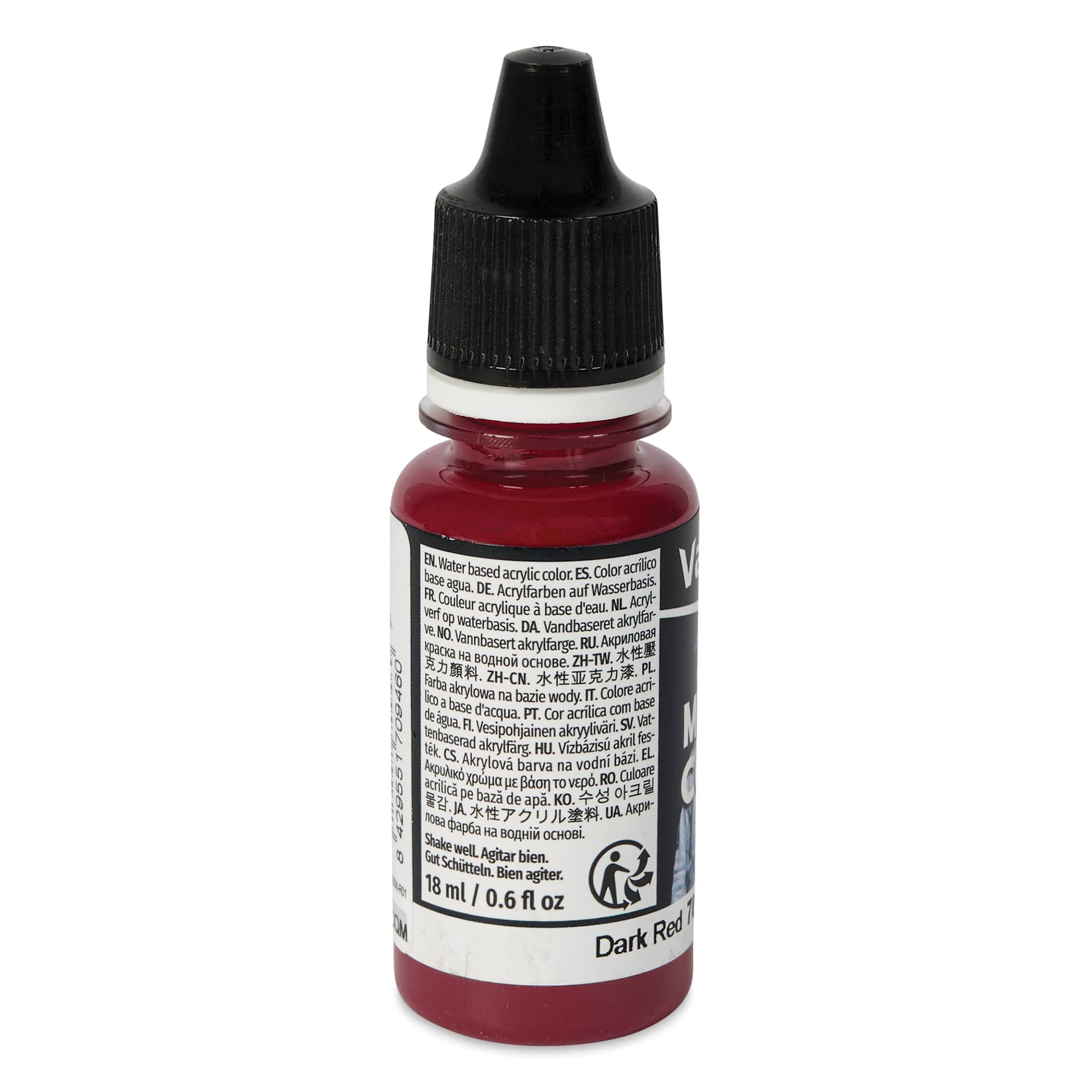Vallejo Acrylic Model Color Paint - Dark Red, 18 ml back