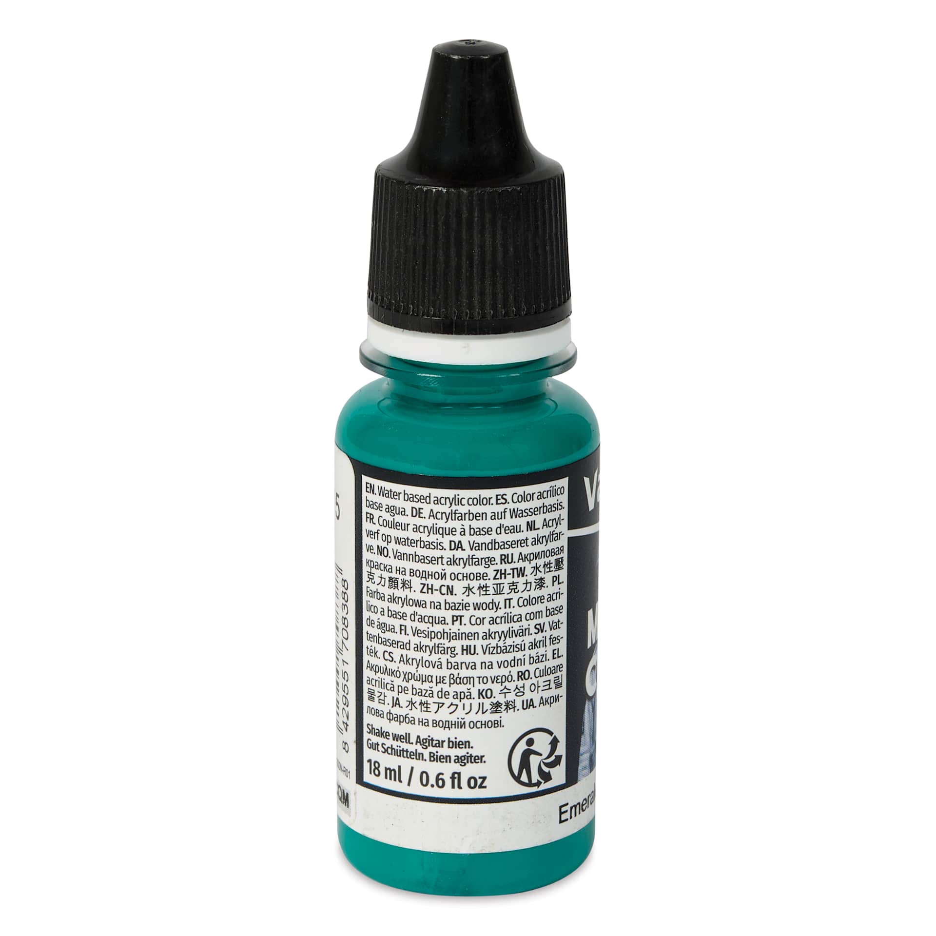 Vallejo Acrylic Model Color Paint - Emerald, 18 ml back