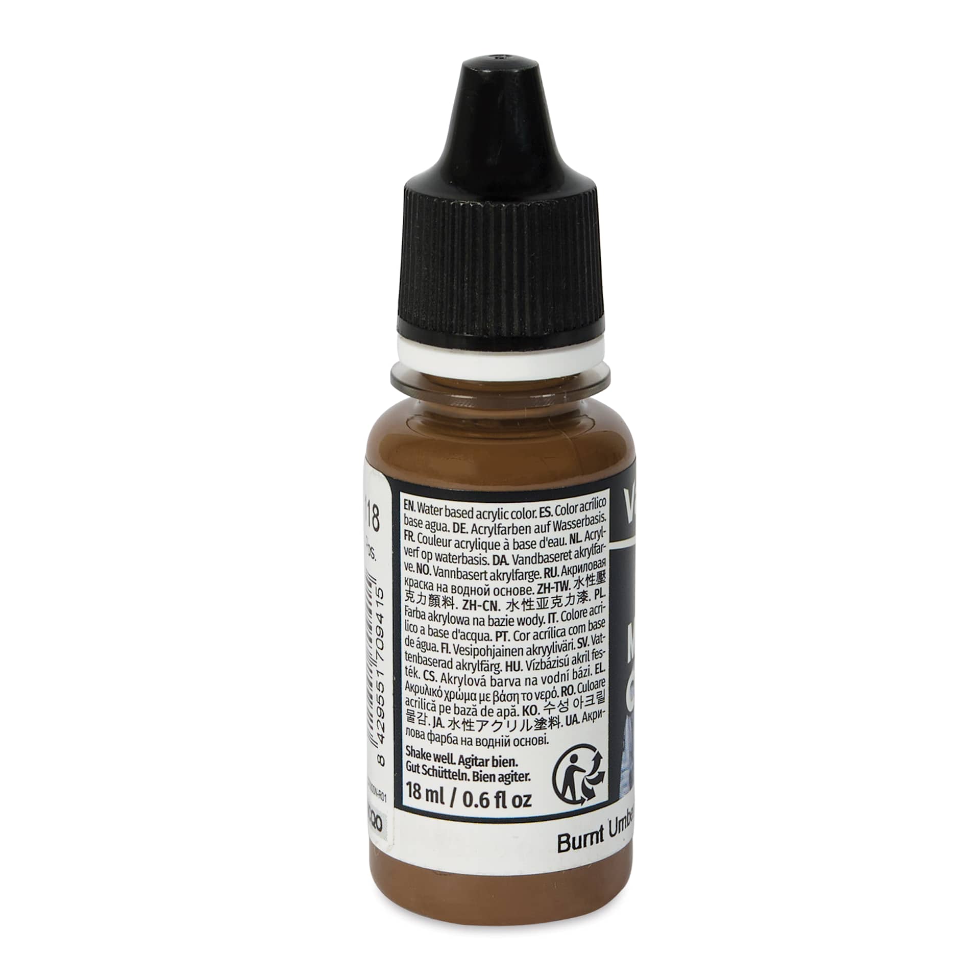Vallejo Acrylic Model Color Paint - Burnt Umber, 18 ml back