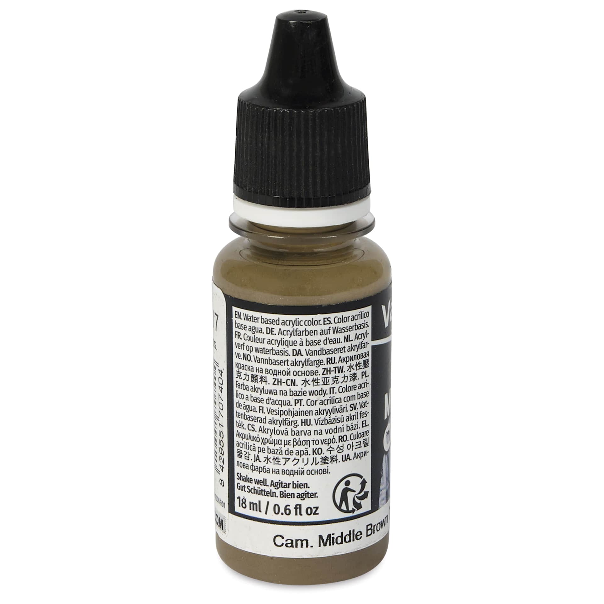 Vallejo Acrylic Model Color Paint - Camouflage Middle Brown, 18 ml back