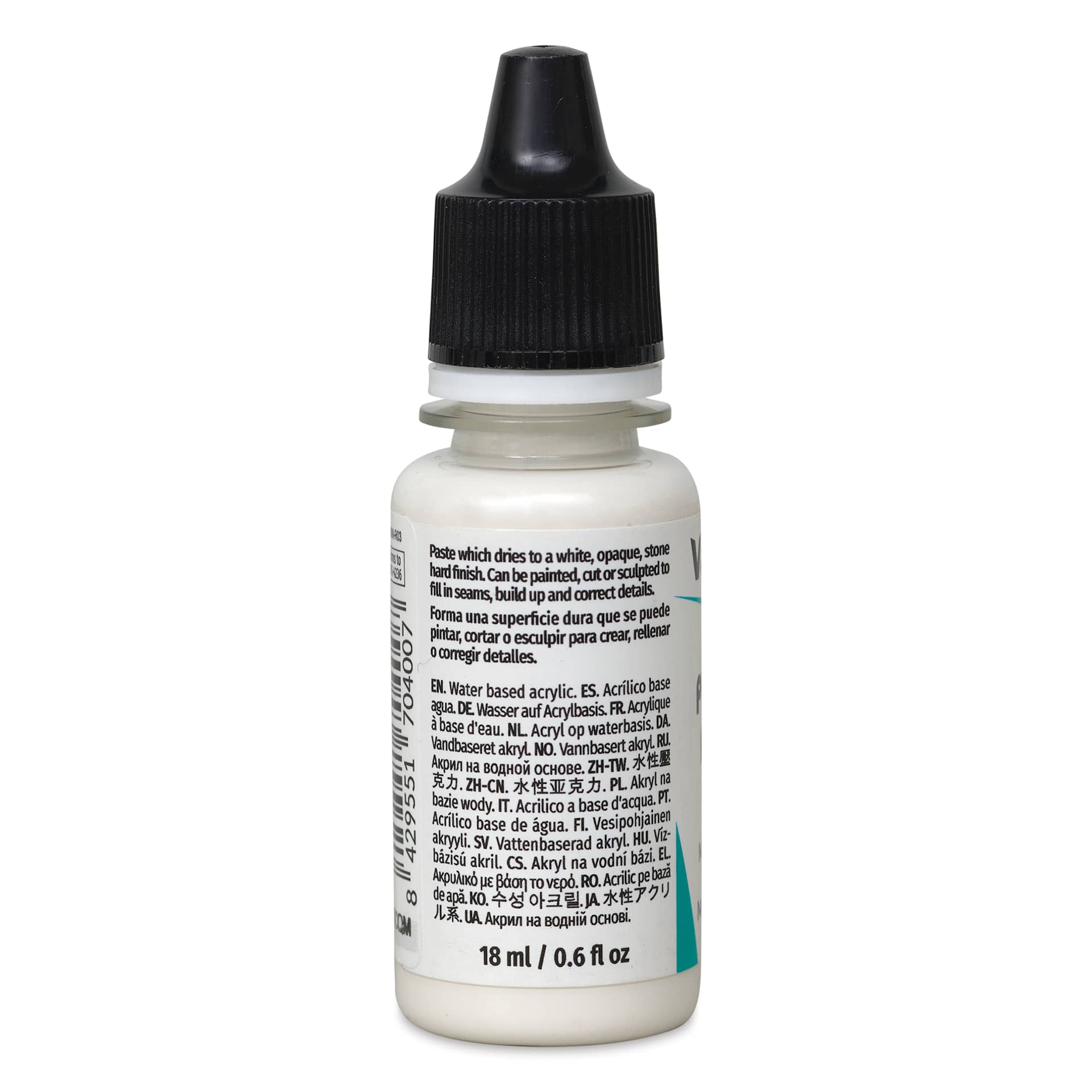 Vallejo Model Color Plastic Putty Medium - 18 ml back of bottle