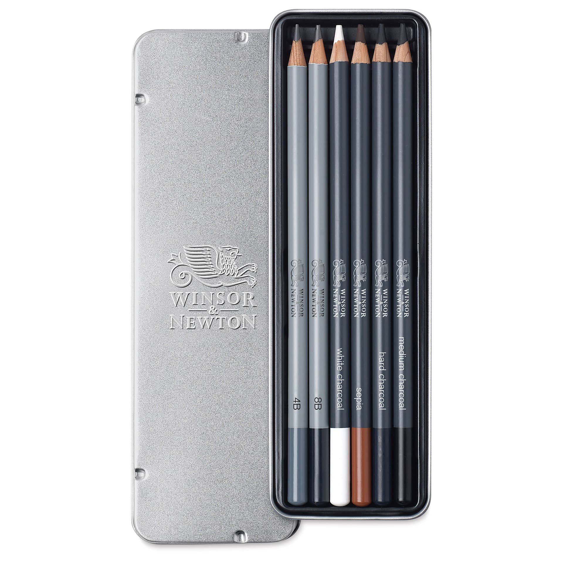 Winsor & Newton Studio Collection Sketching Pencils - Set of 6, pencils inside tin case Winsor & Newton Studio Collection Sketching Pencils - Set of 6, pencils inside tin case
