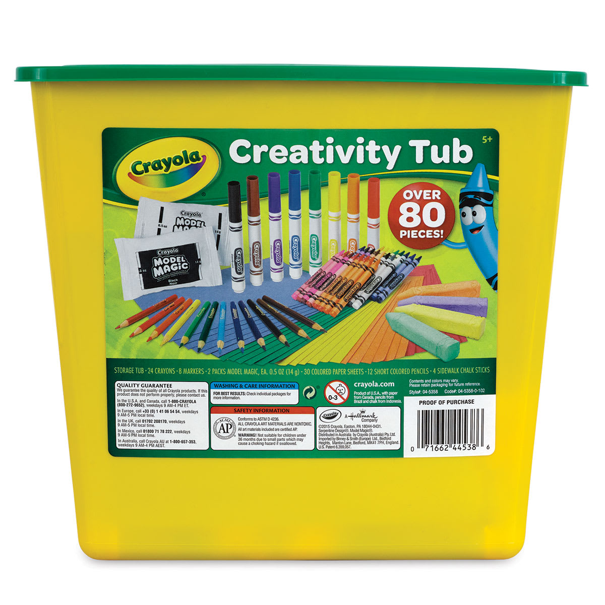 Crayola Creativity Tub (front label of tub)