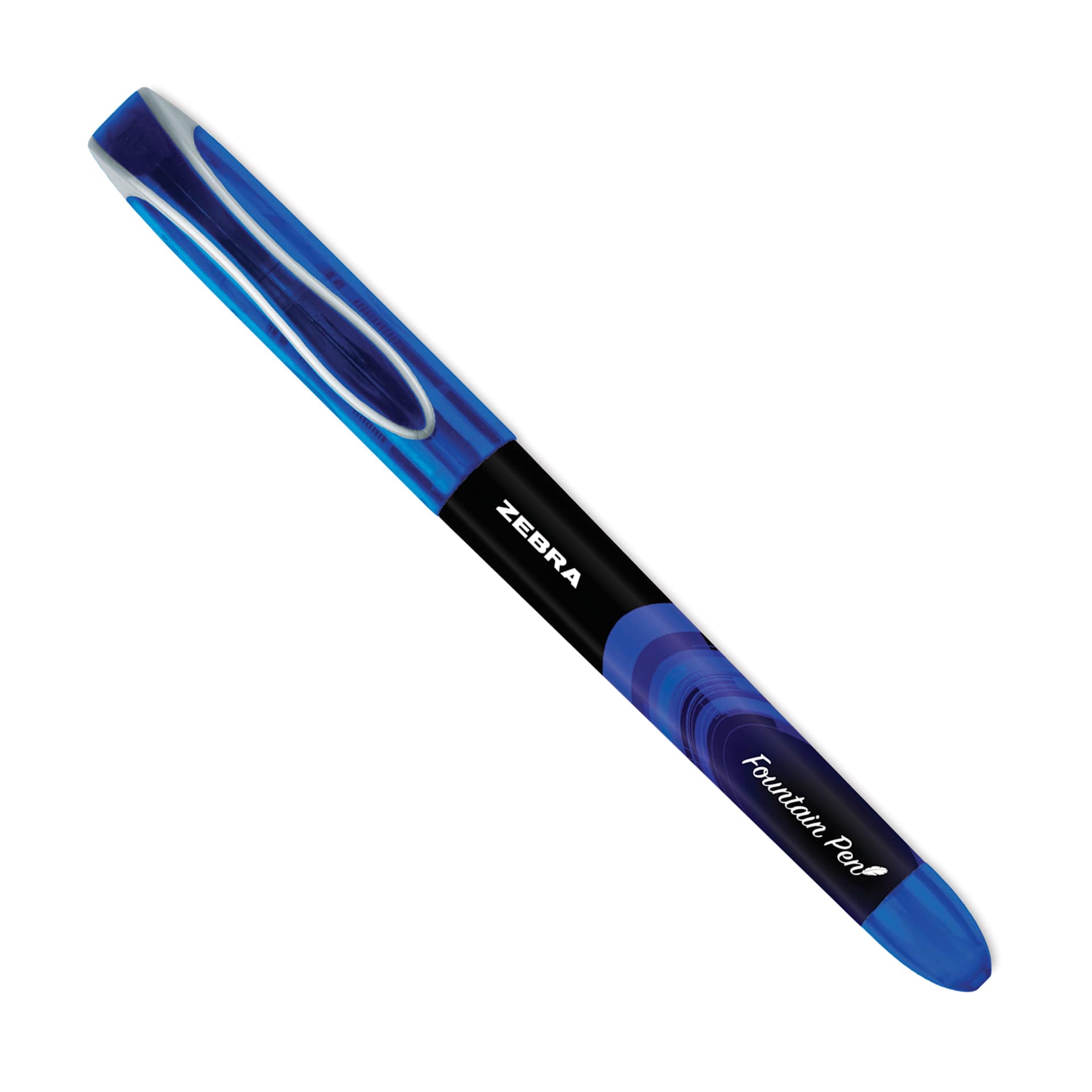 Zebra Fountain Pen - Blue, cap on