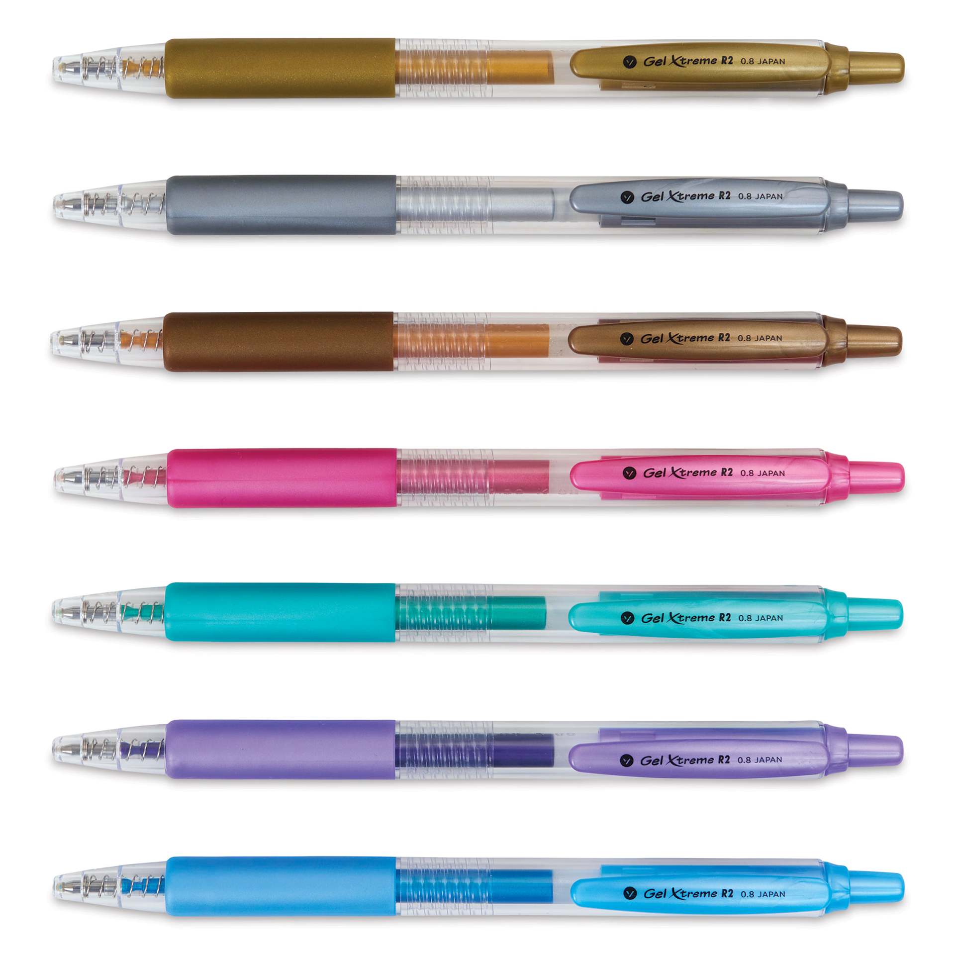 Yasutomo R2 Metallic Gel Pen Set out of packaging