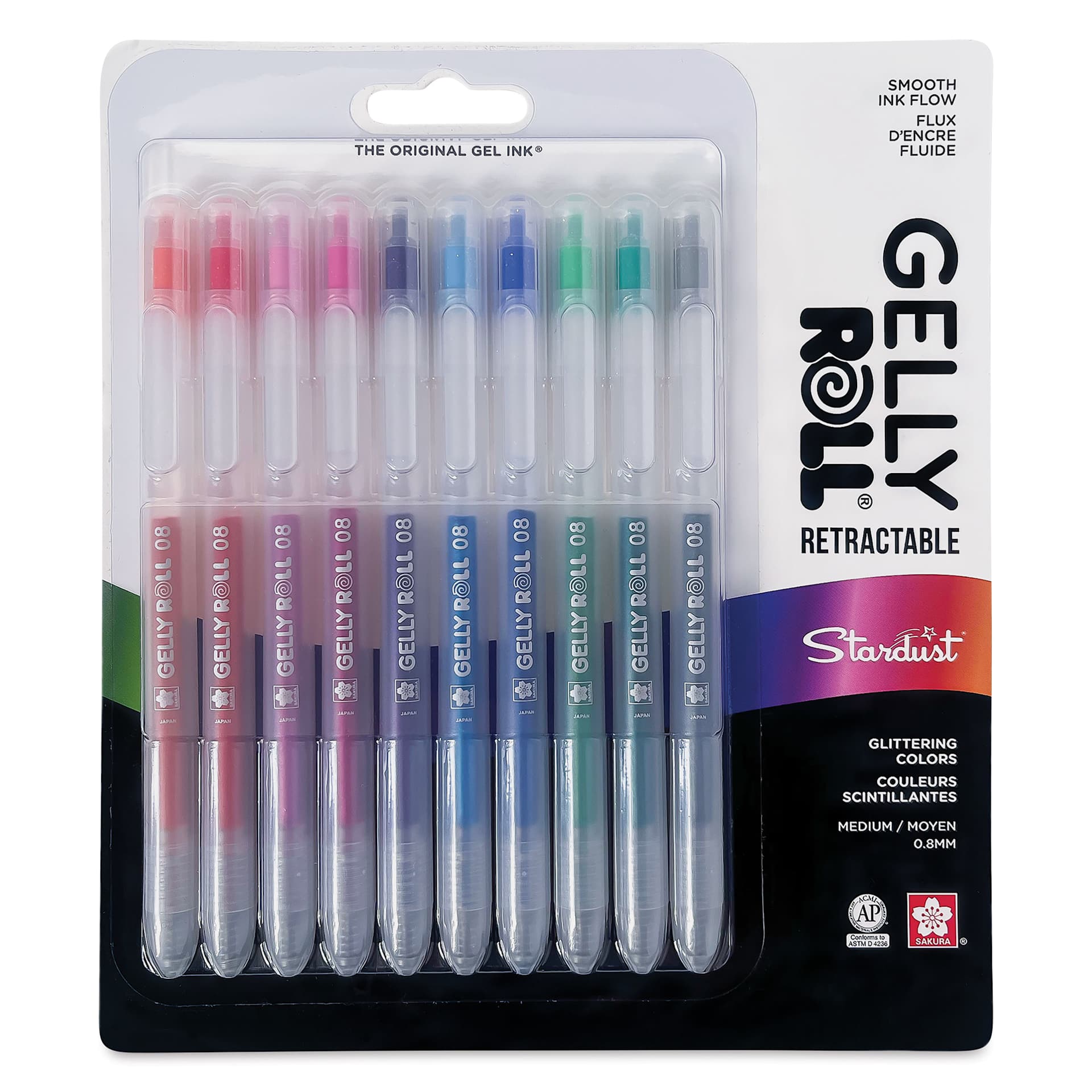 Sakura Gelly Roll Retractable Stardust Pen - Set of 10, front of the packaging
