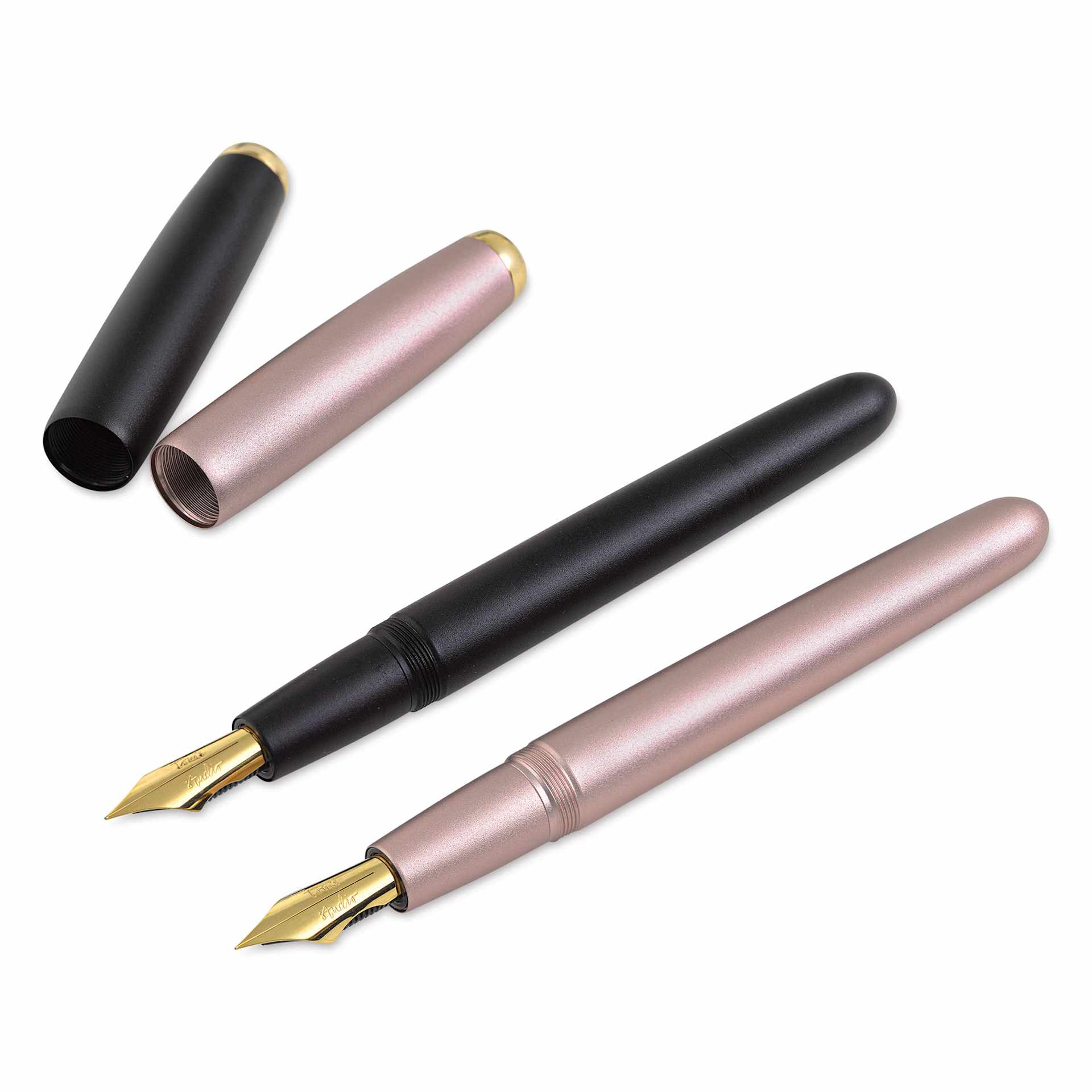 Tom's Studio Fountain Pens, two pens with caps off
