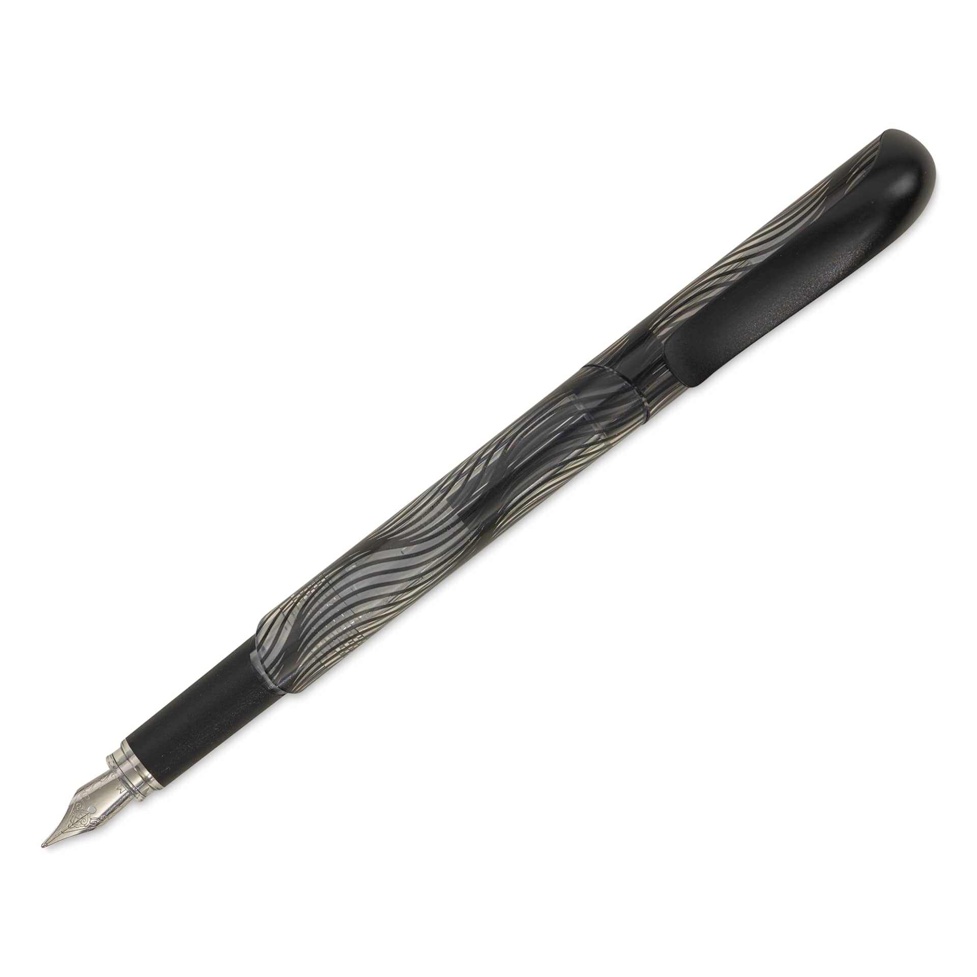 Manuscript Clarity Fountain Pen Set - Assorted Nibs, Set of 6, Strong Black, single assembled pen