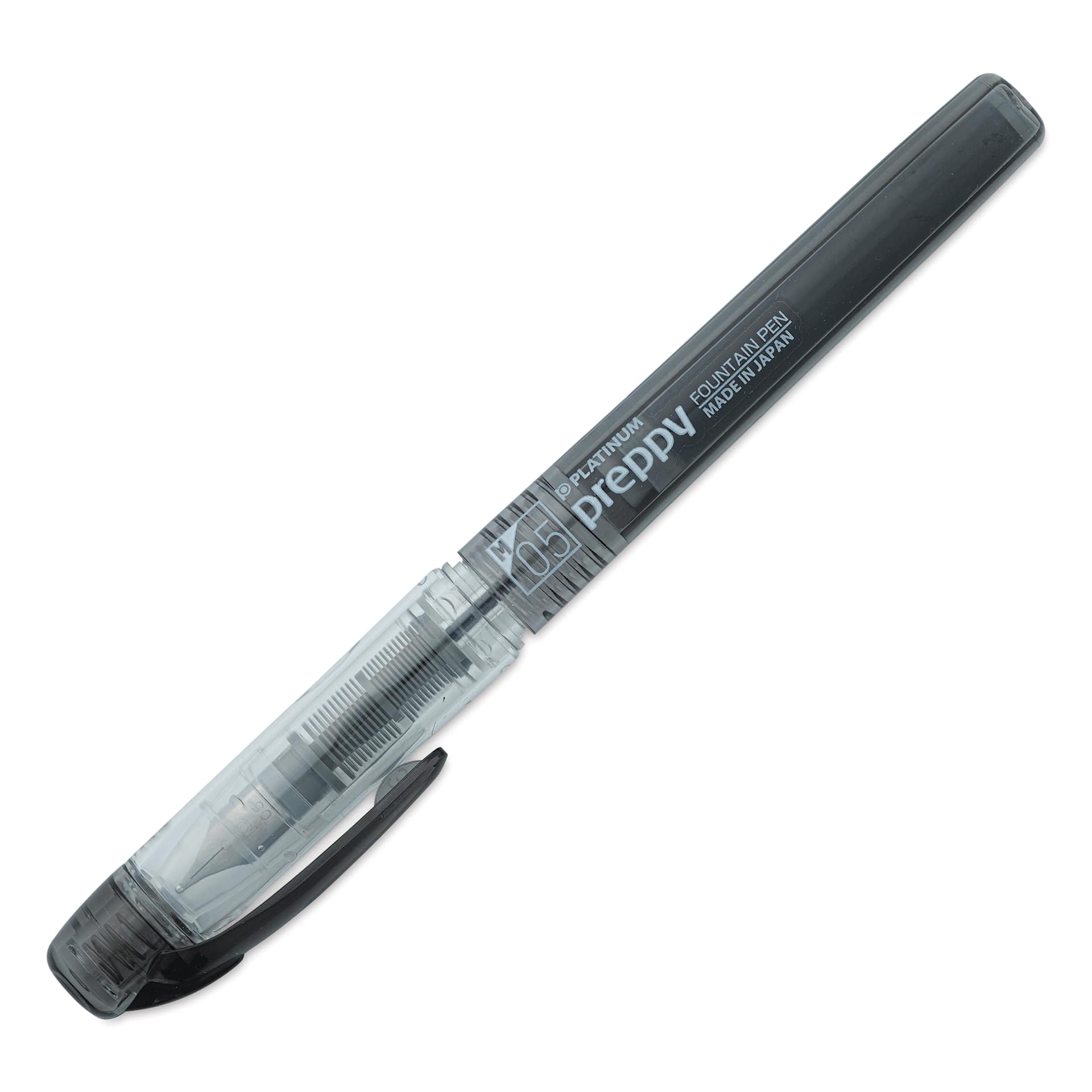 Platinum Preppy Fountain Pen - Black, Medium, cap on