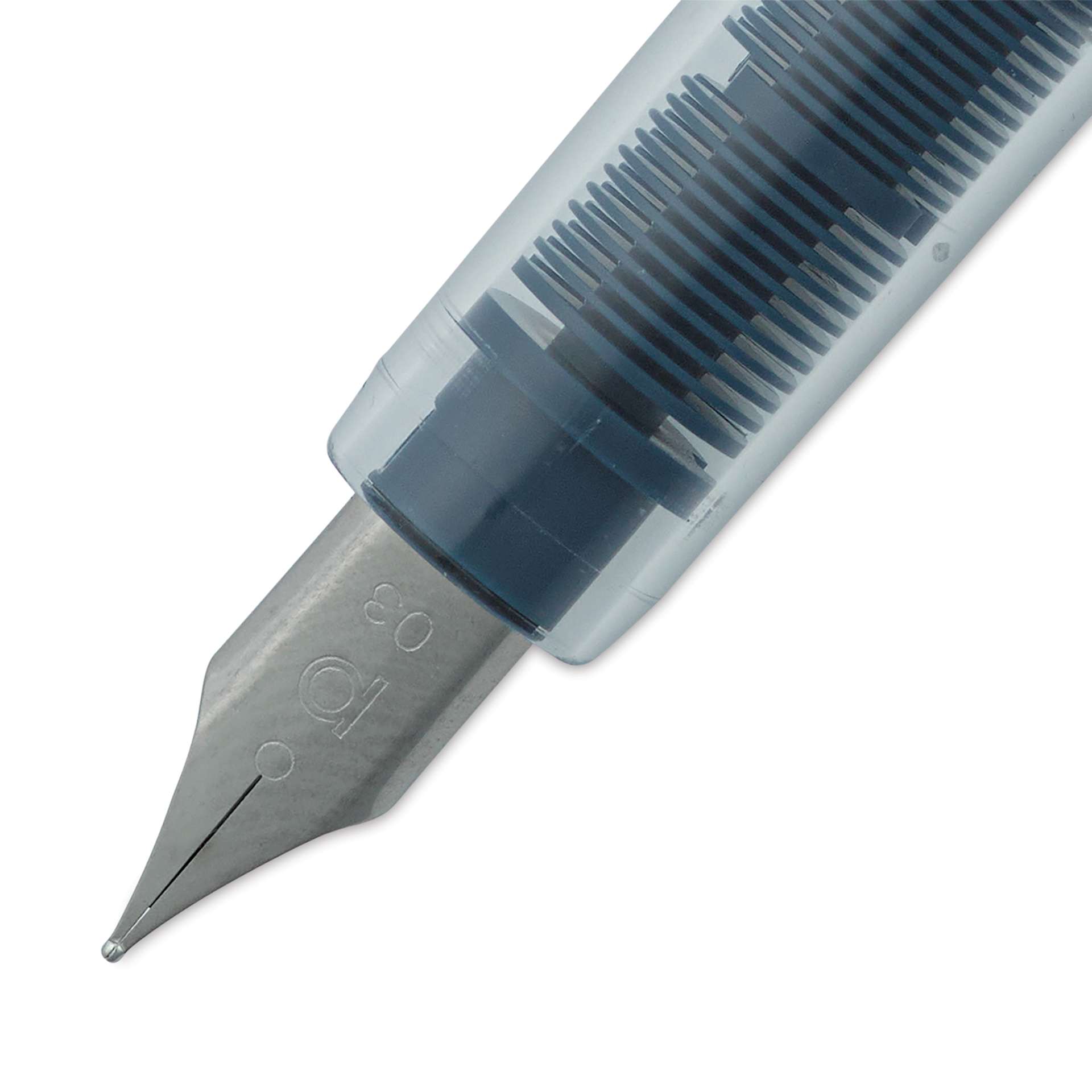 Platinum Preppy Fountain Pen - Blue Black, Fine, close-up, front of nib