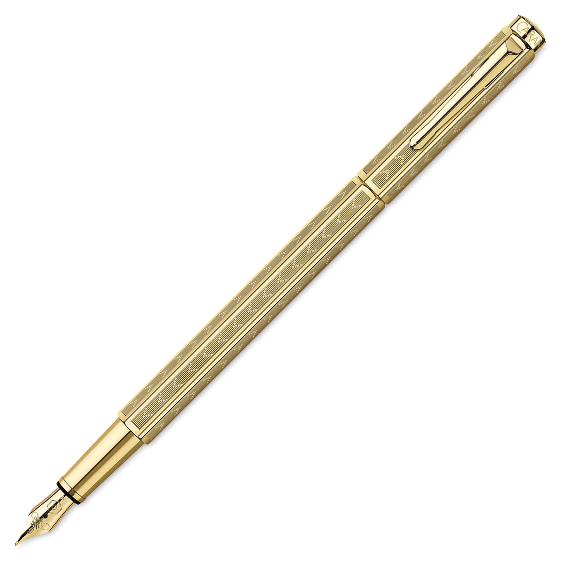 Caran d'Ache Ecridor Chevron Fountain Pen - Gilded, Fine (image shows a different size nib)