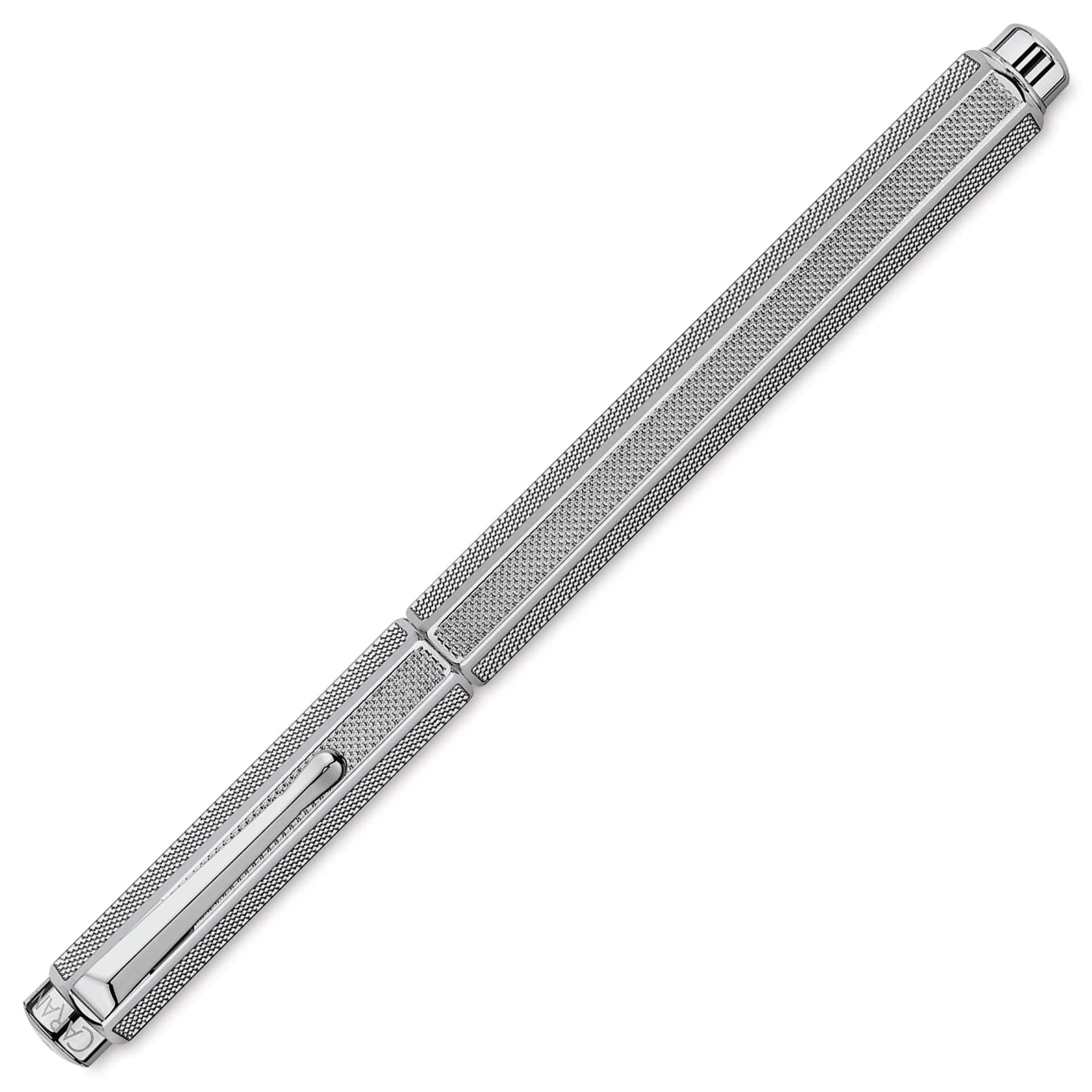 Caran d'Ache Milanese Mesh Fountain Pen - Broad, cap on