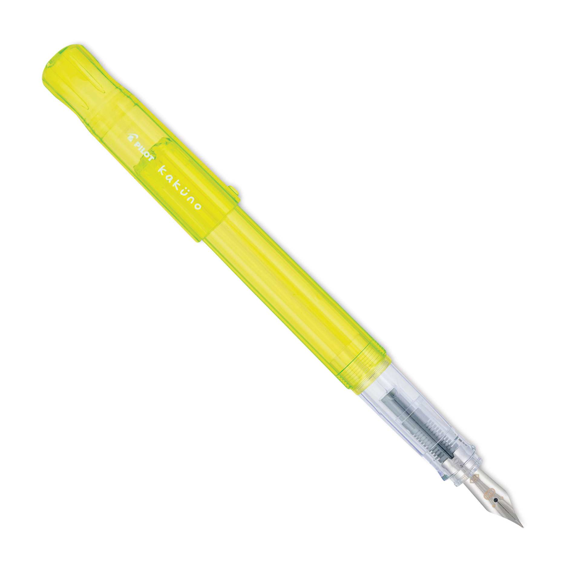 Pilot Kakuno Fountain Pen - Green, Fine Nib, cap off