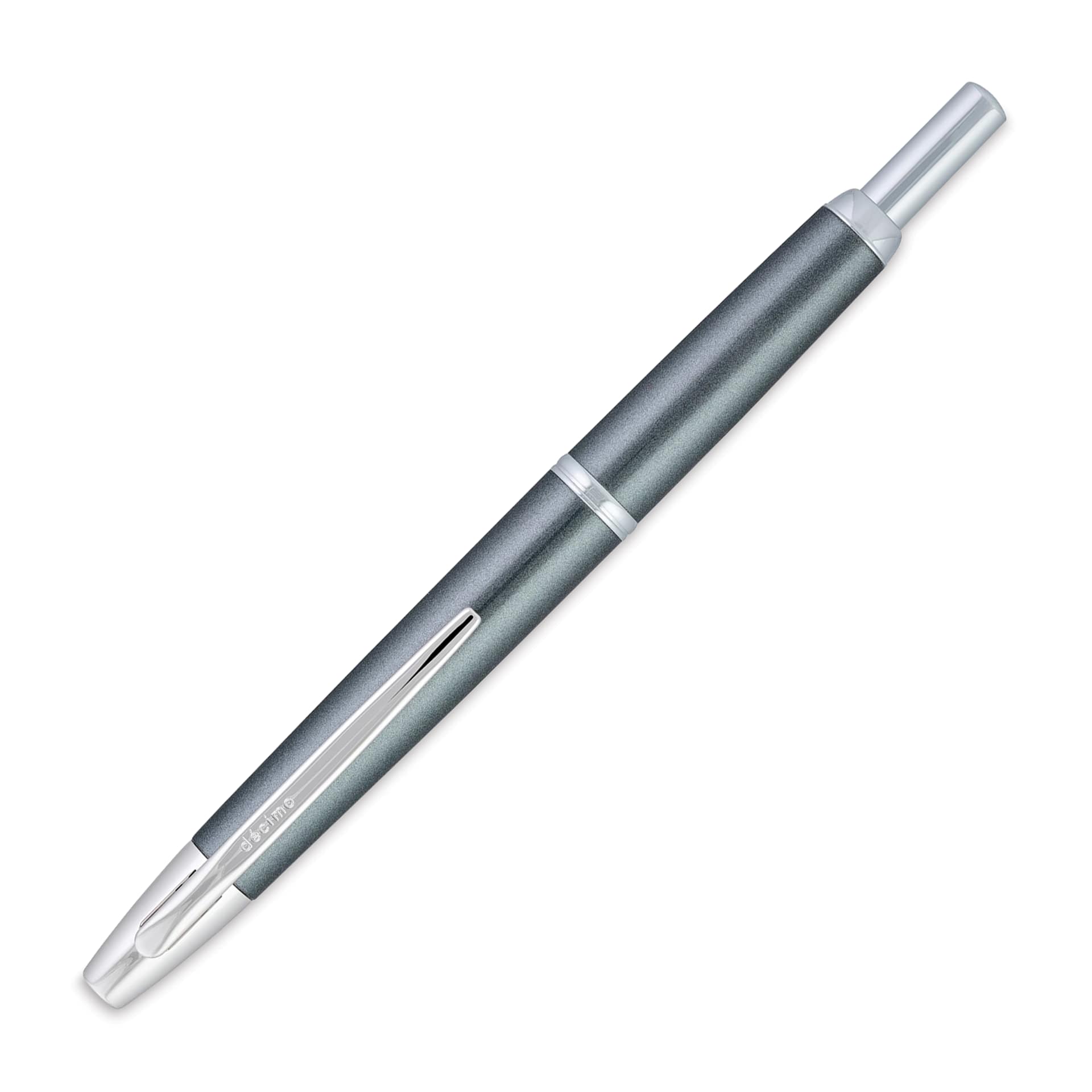 Pilot Vanish Point Decimo Fountain Pen - Dark Gray, Medium, nib retracted