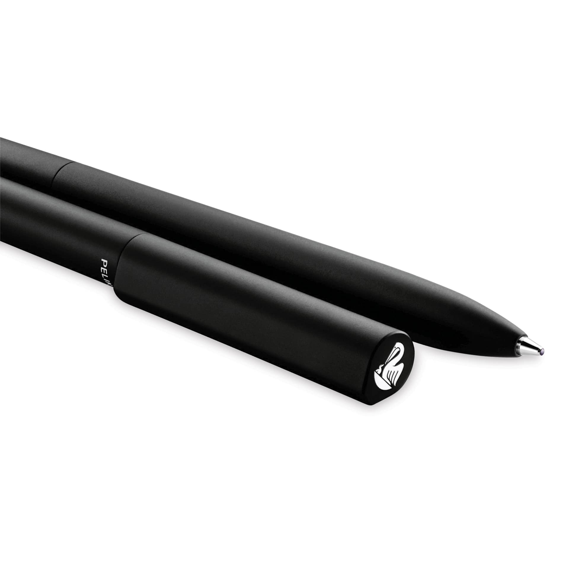 Pelikan Ineo Ballpoint Pen - Black Rock showing both ends of the pen
