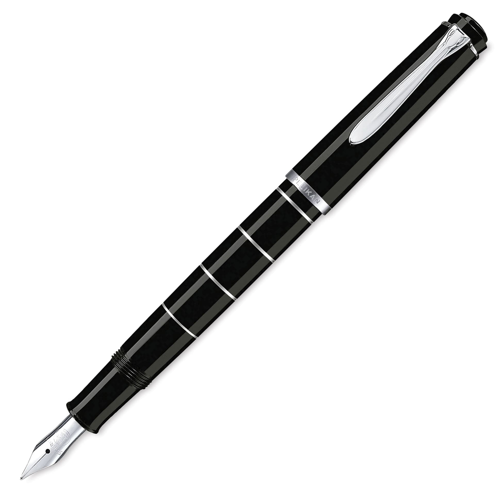 Pelikan M215 Fountain Pen - Black, Medium Nib (image may show different size nib) 
