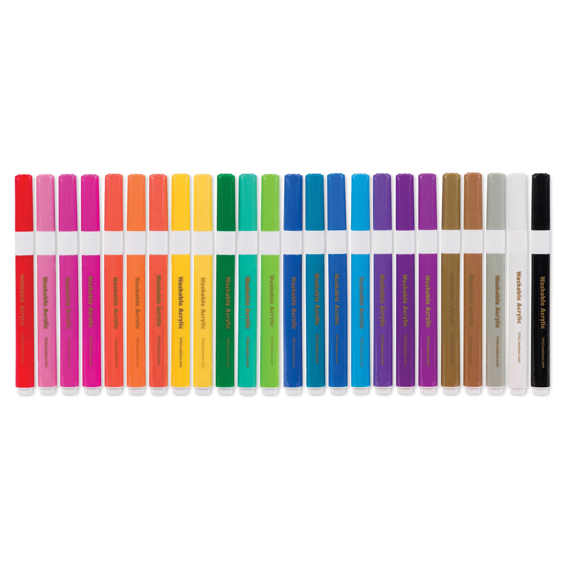 Magic Stix Washable Acrylic Markers - Assorted Color, Set of 24, caps on