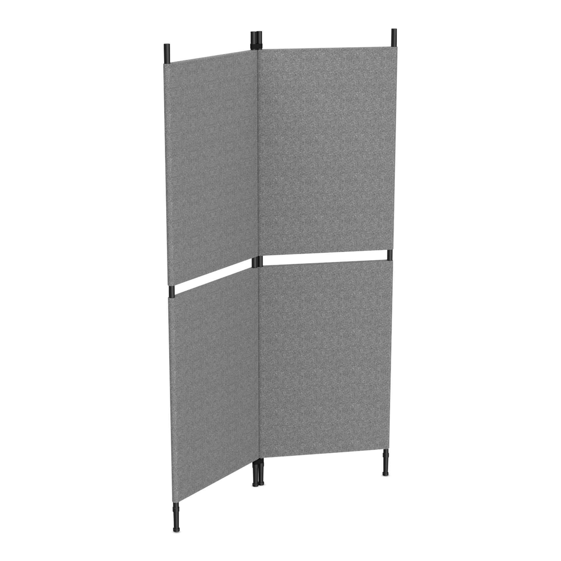 Screenflex Galleria Indoor Outdoor Display Board, assembled with extension gap between panels