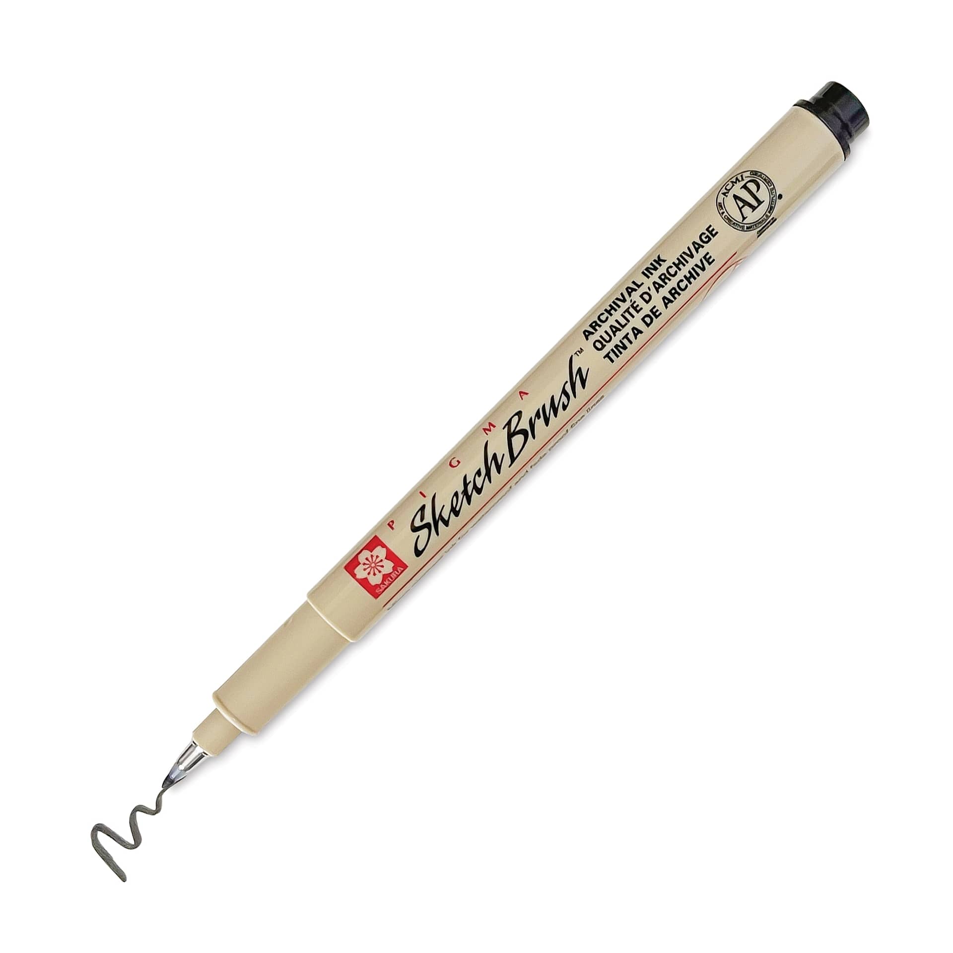 Sakura Pigma Sketch Brush Pen - Black, cap off