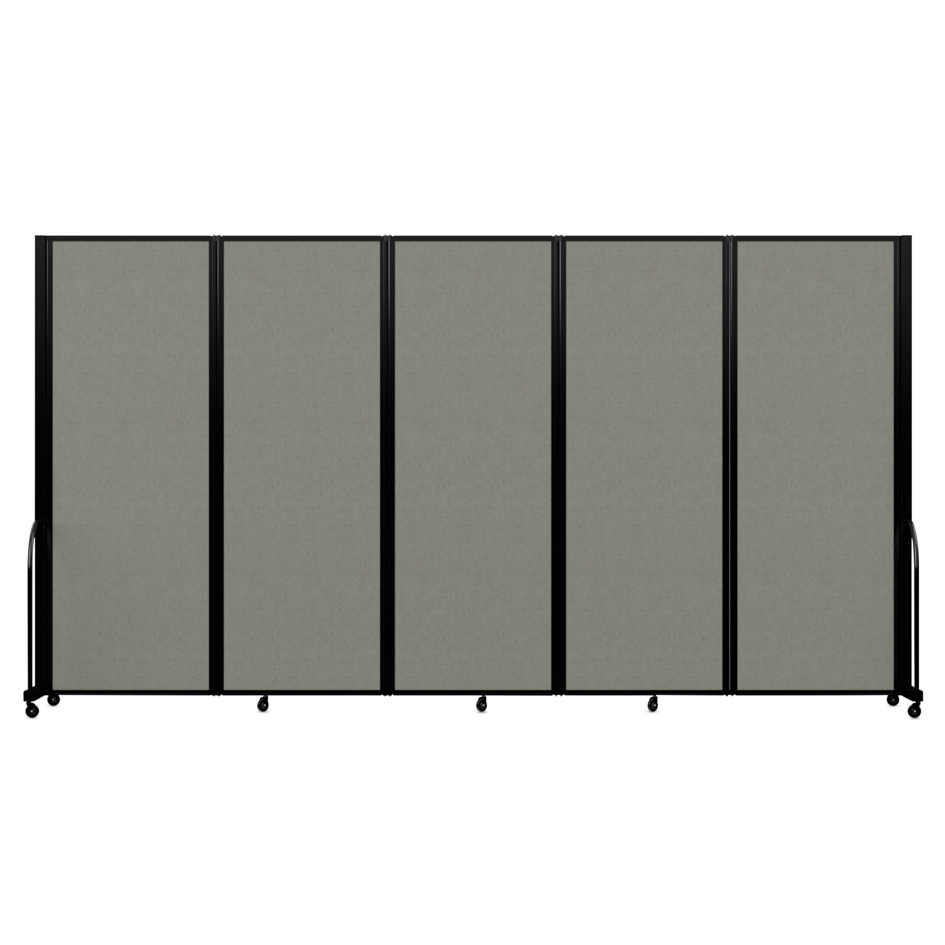 Screenflex Full Motion Room Divider - 7'6" x 14'1", Gray Smoke, 5 Panel