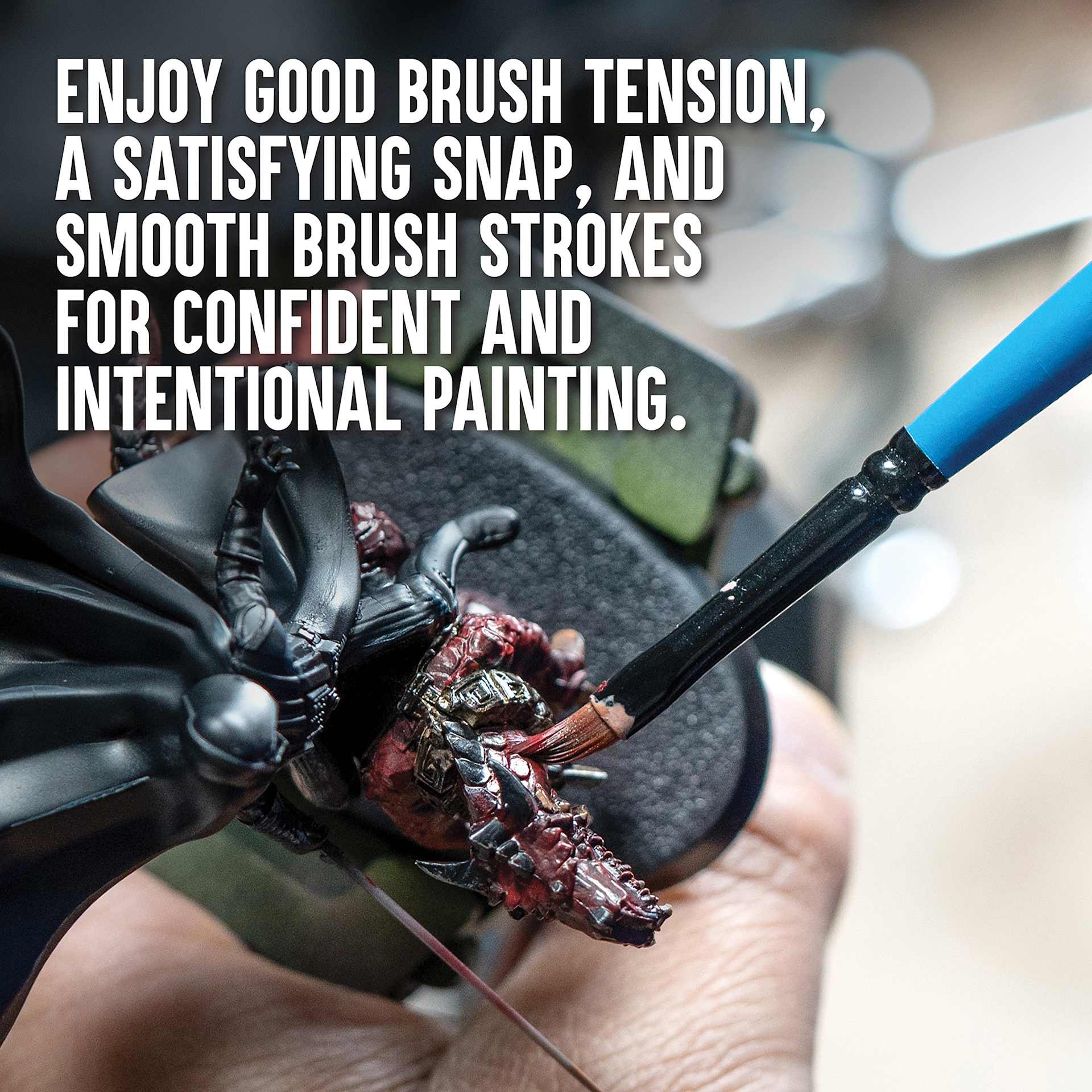 Enjoy good brush tension, a satisfying snap, smooth brush strokes for confident and intentional painting.