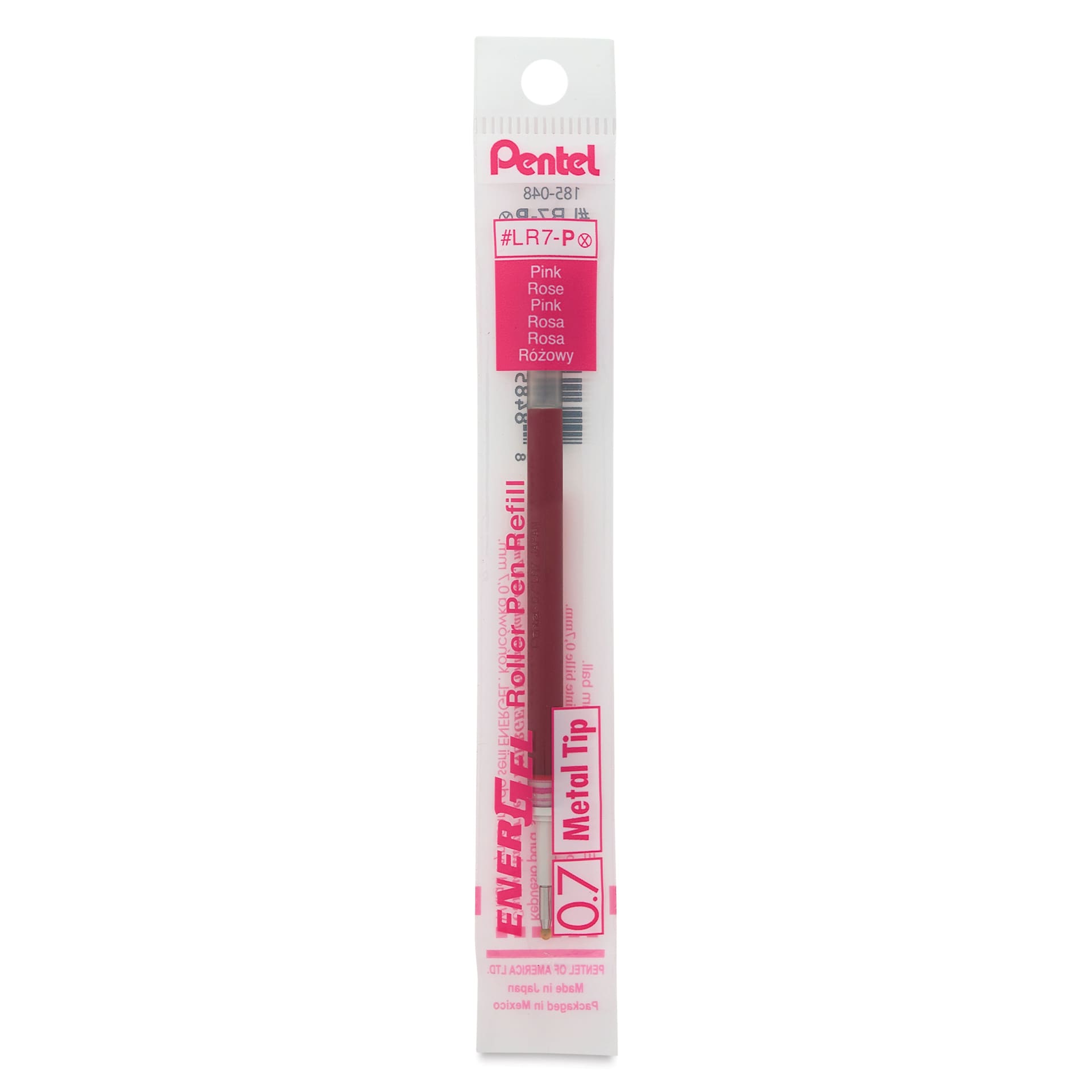 Pentel EnerGel Liquid Gel Pen Refill - Pink, 0.7 mm, front of packaging