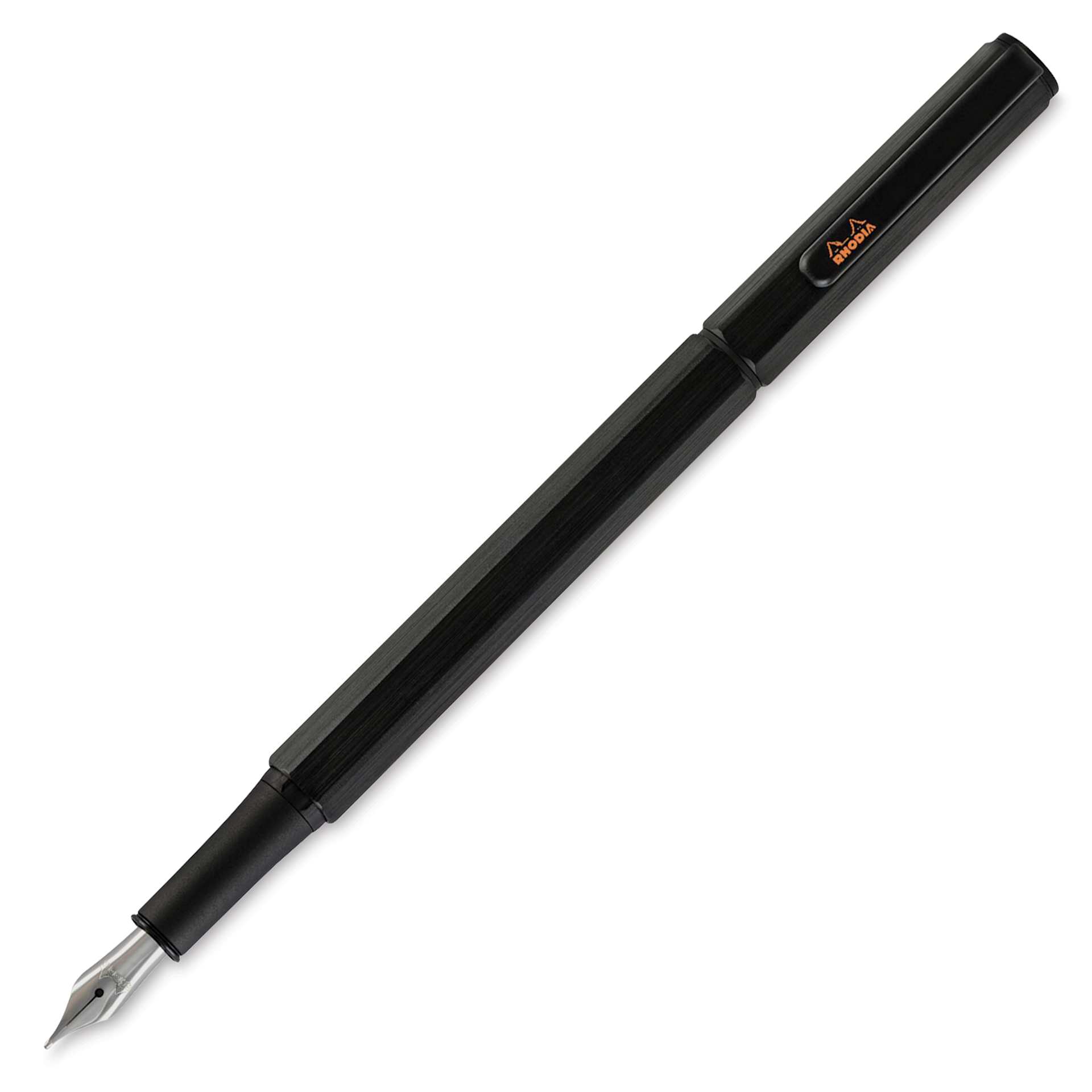 Rhodia Script Fountain Pen - Black, Fine Nib, posted