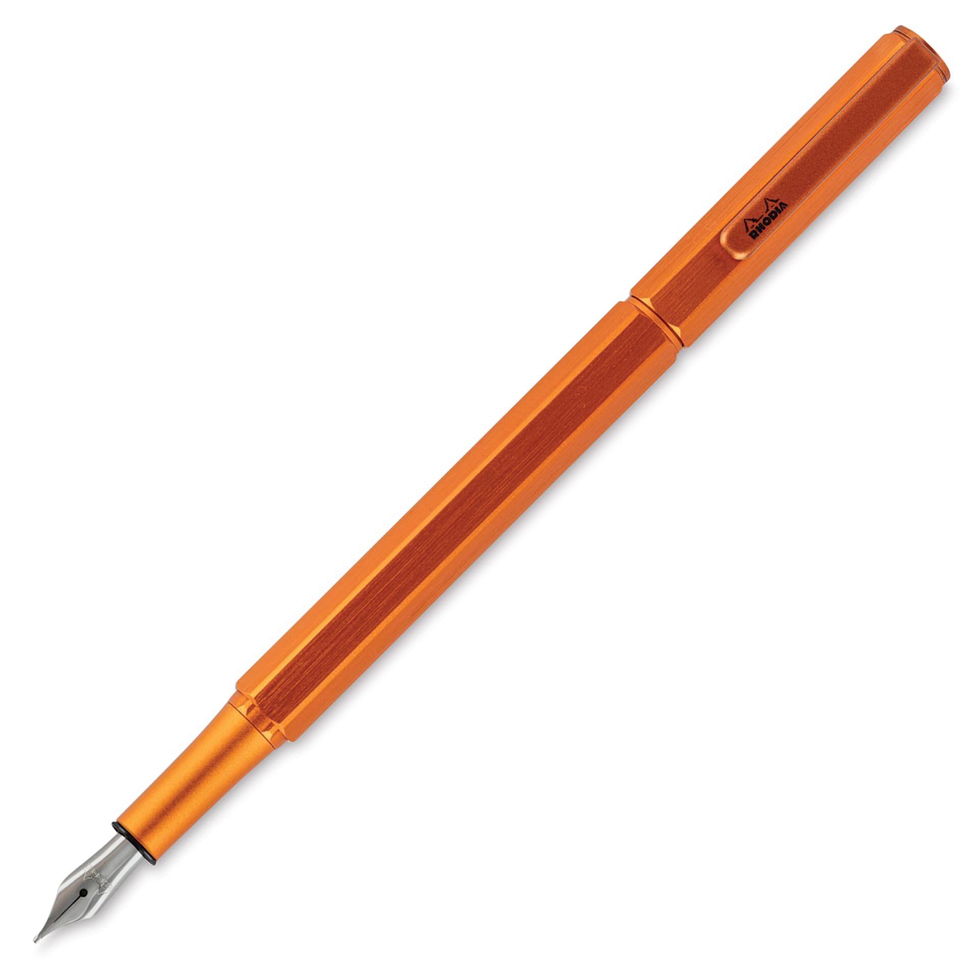 Rhodia Script Fountain Pen - Orange, Fine Nib, posted