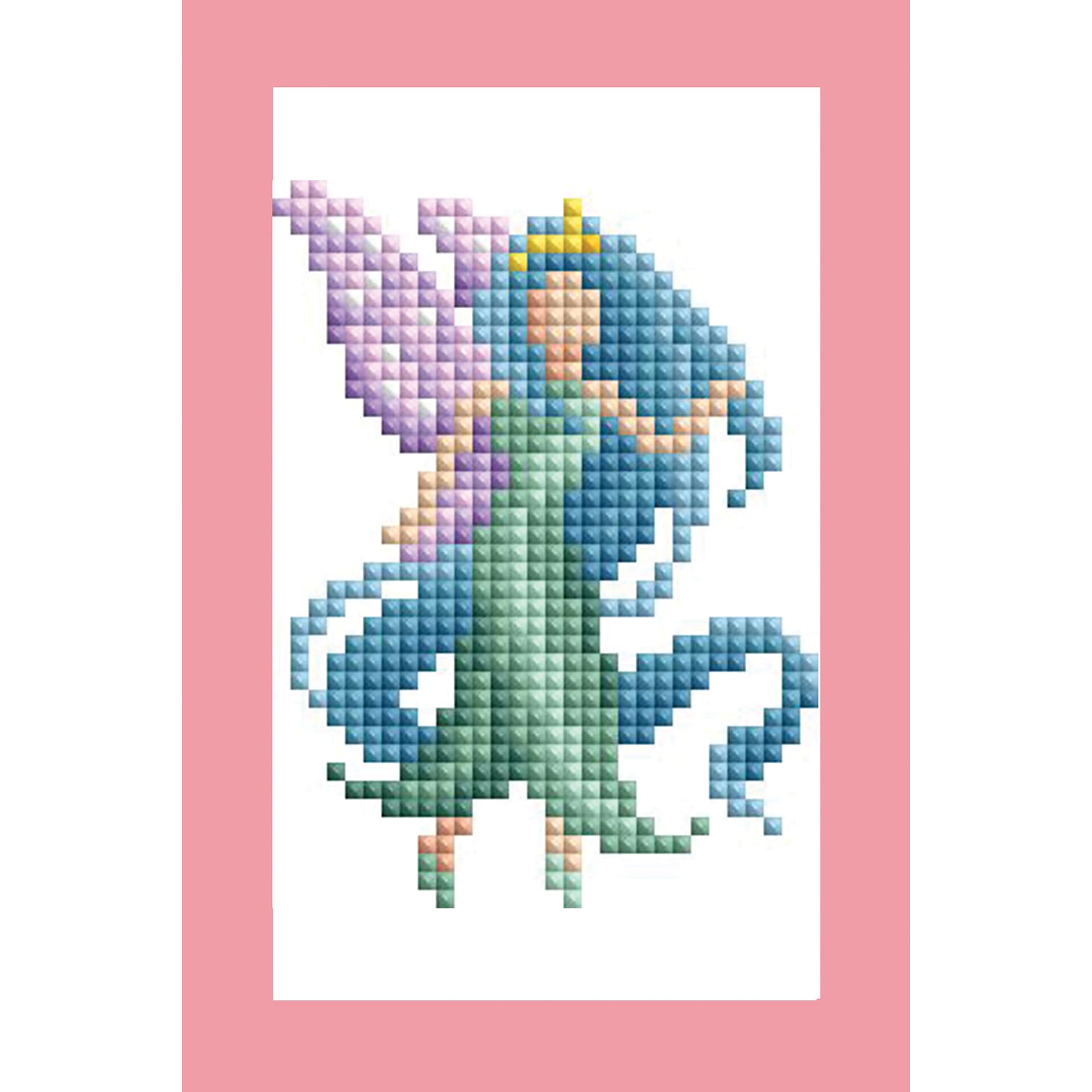 Diamond Art Club Mini Dazzles Kit - Fairies, Fairy with blue hair wearing a green dress