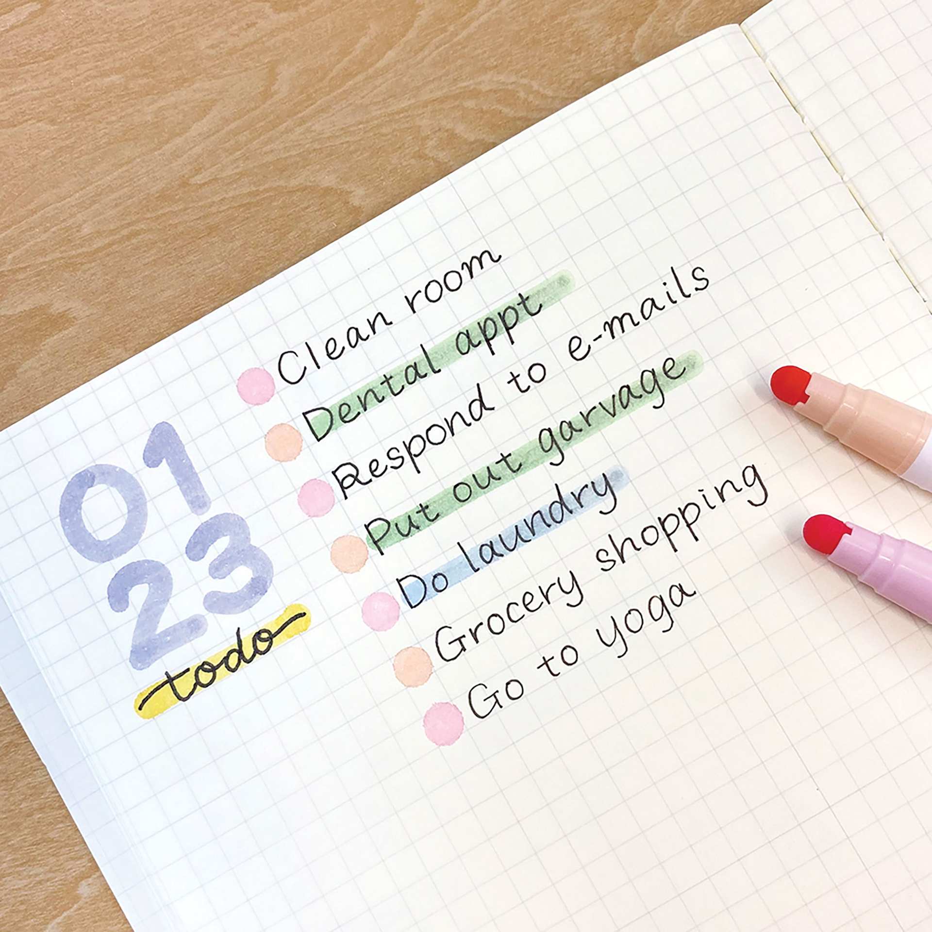 Zig Clean Color Dot Markers, highlighting on notes