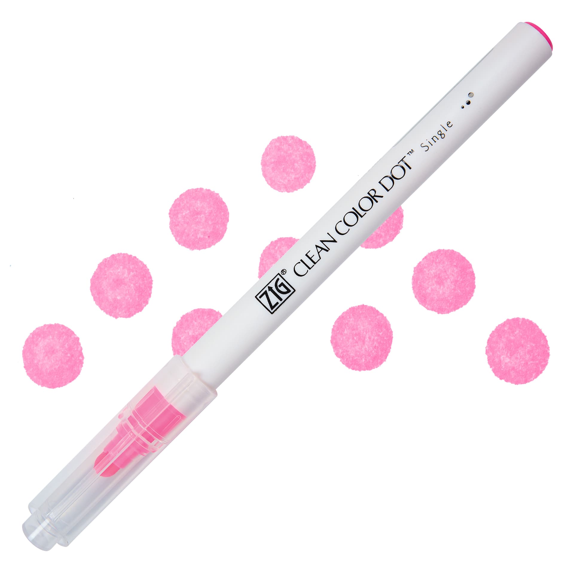 Zig Clean Color Dot Marker - Fl. Pink, swatch and marker