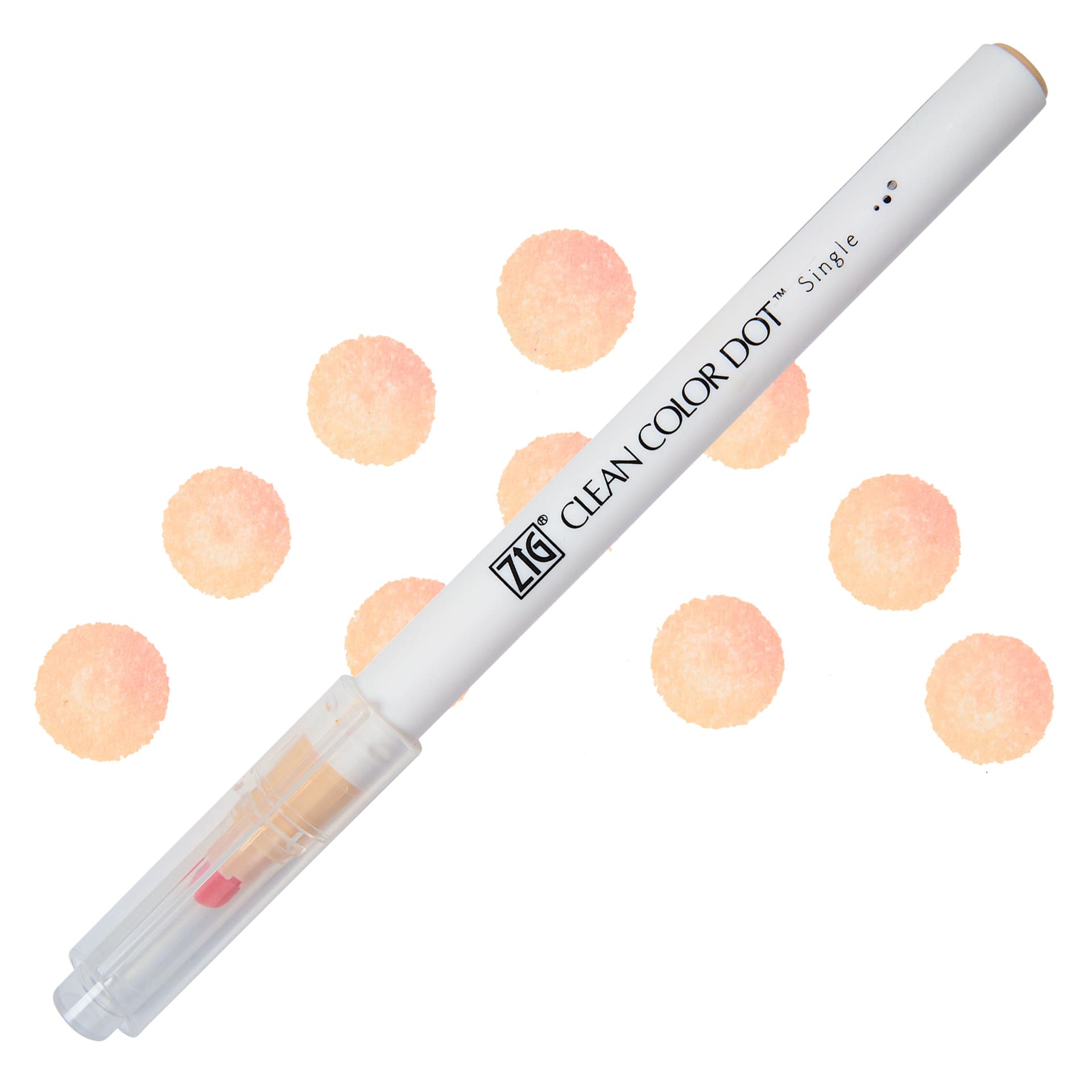 Zig Clean Color Dot Marker - Peach Bliss, swatch and marker