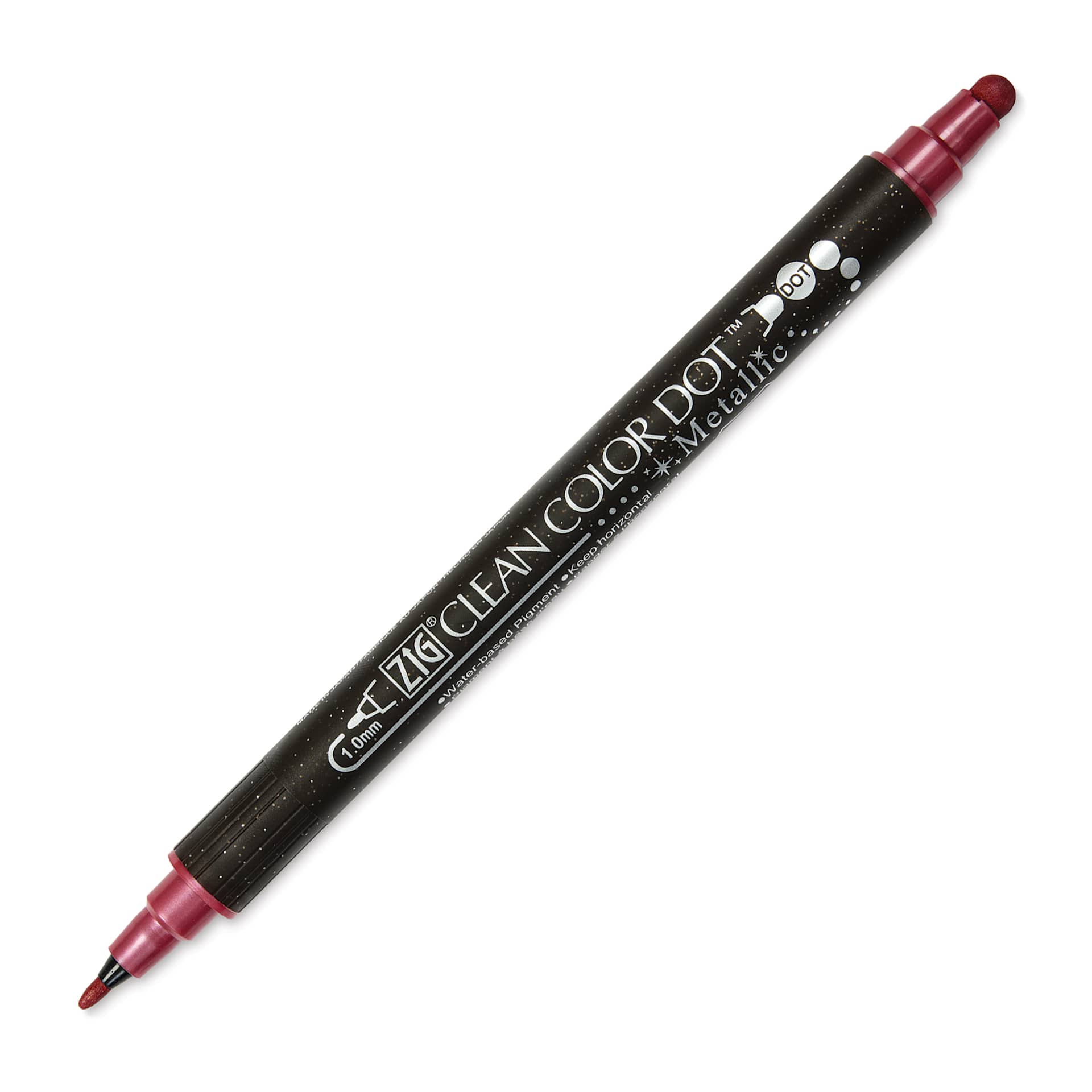 Zig Clean Color Dot Dual Tip Marker - Metallic Red, caps off
